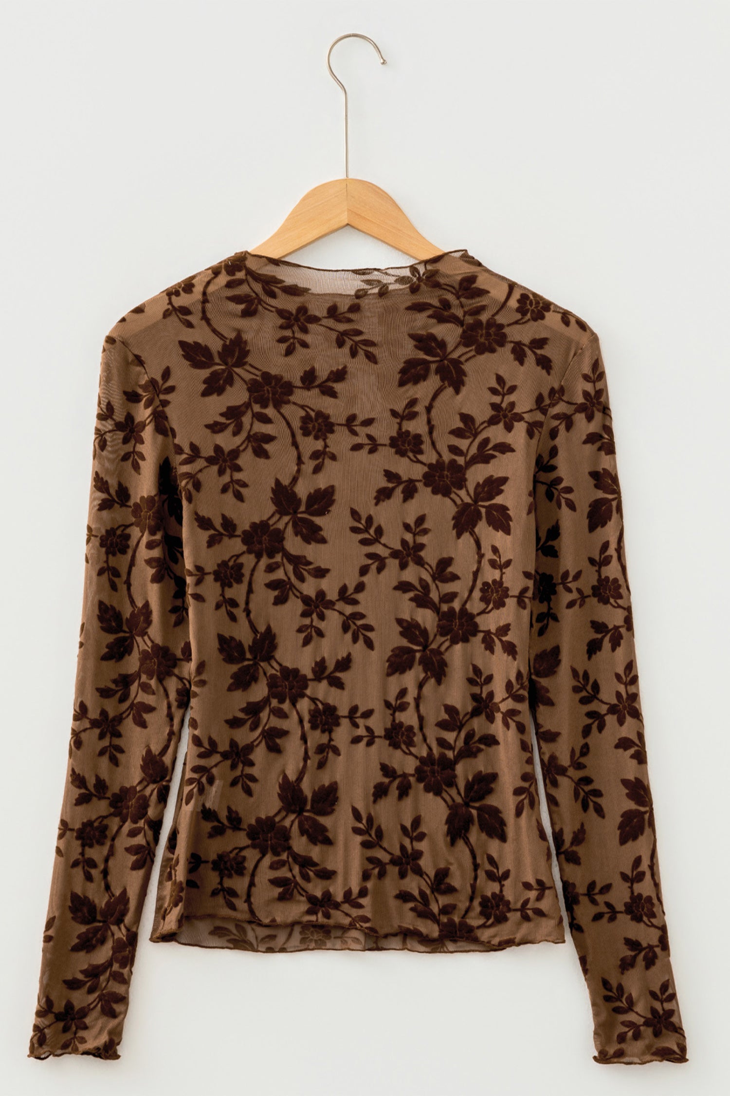 "Fall Into Floral" Mesh Long Sleeve Top
