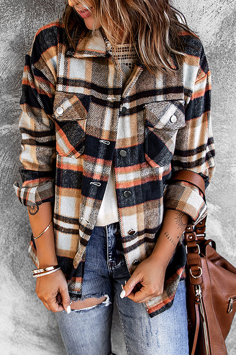 "Go for Geometric" Plaid Shacket