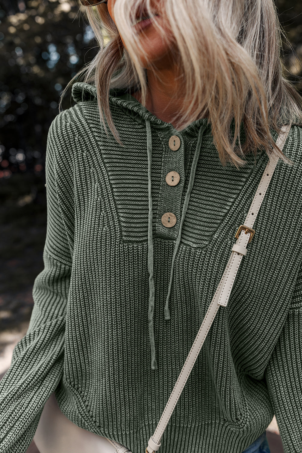 “Misty Green” Mineral Wash Hooded Sweater