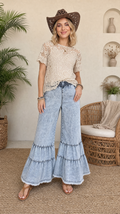 "Boho Bombshell" Raw Hem Flare Jeans