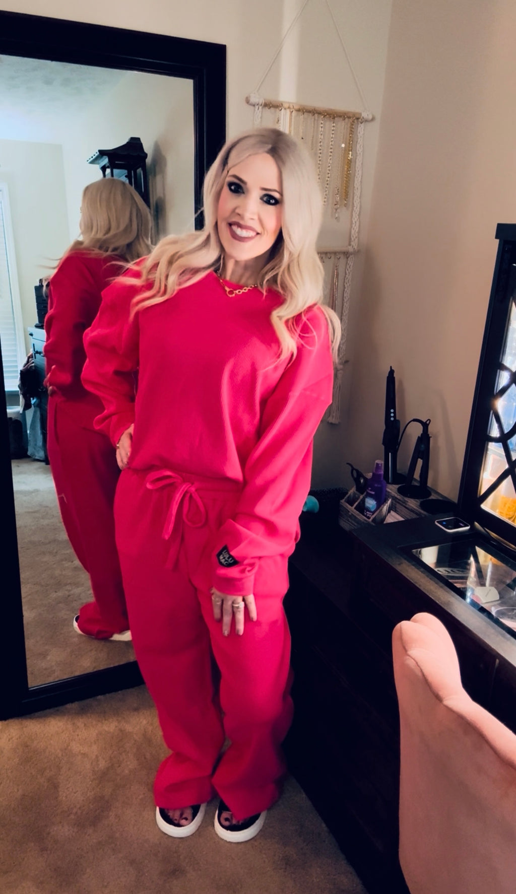 LuLu Mac Leopard Waffle Longsleeve Top