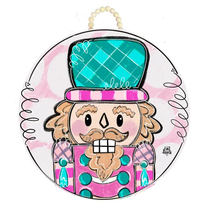 Pink Nutcracker Circle Door Hanger