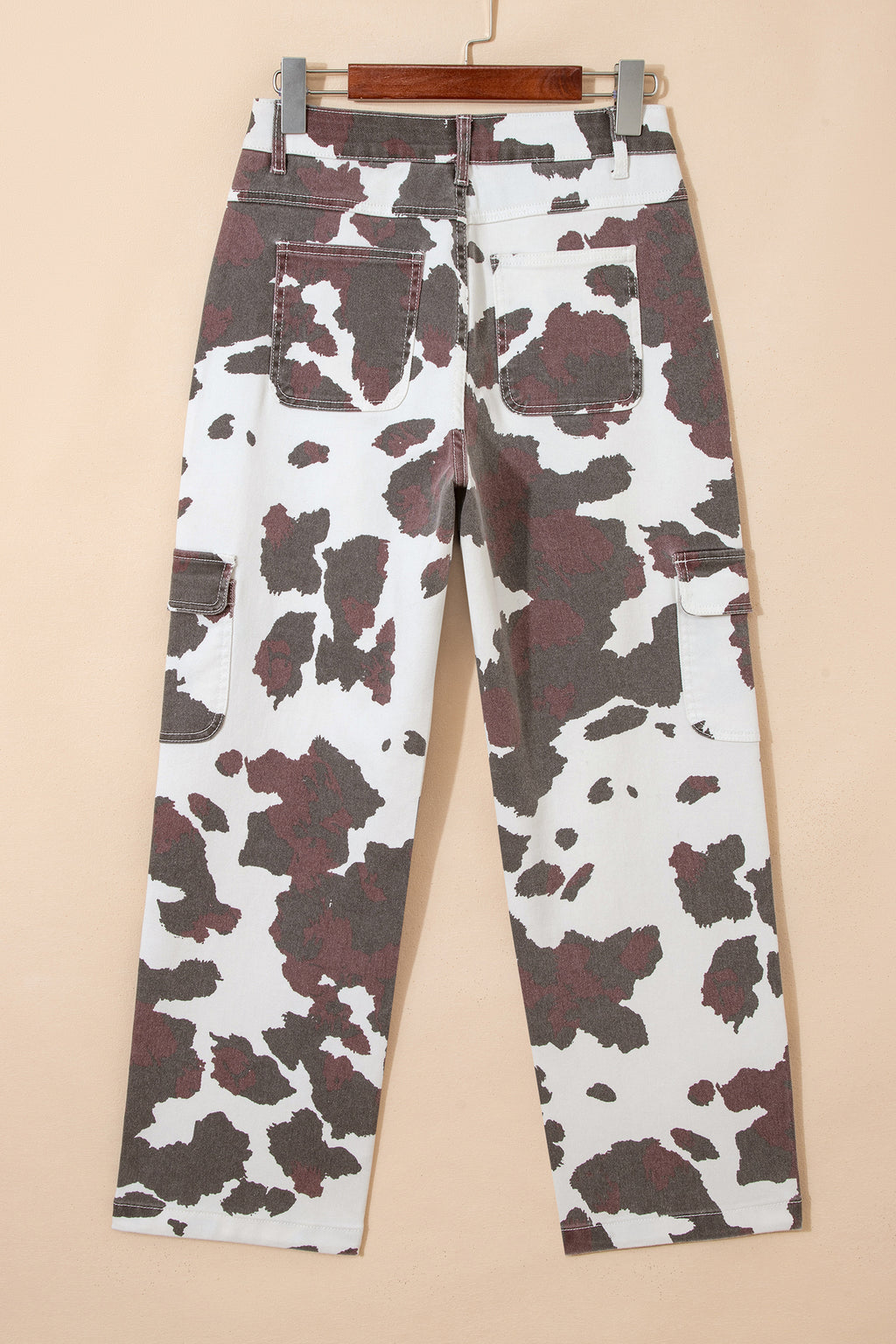 Cow Print Pocketed Jeans