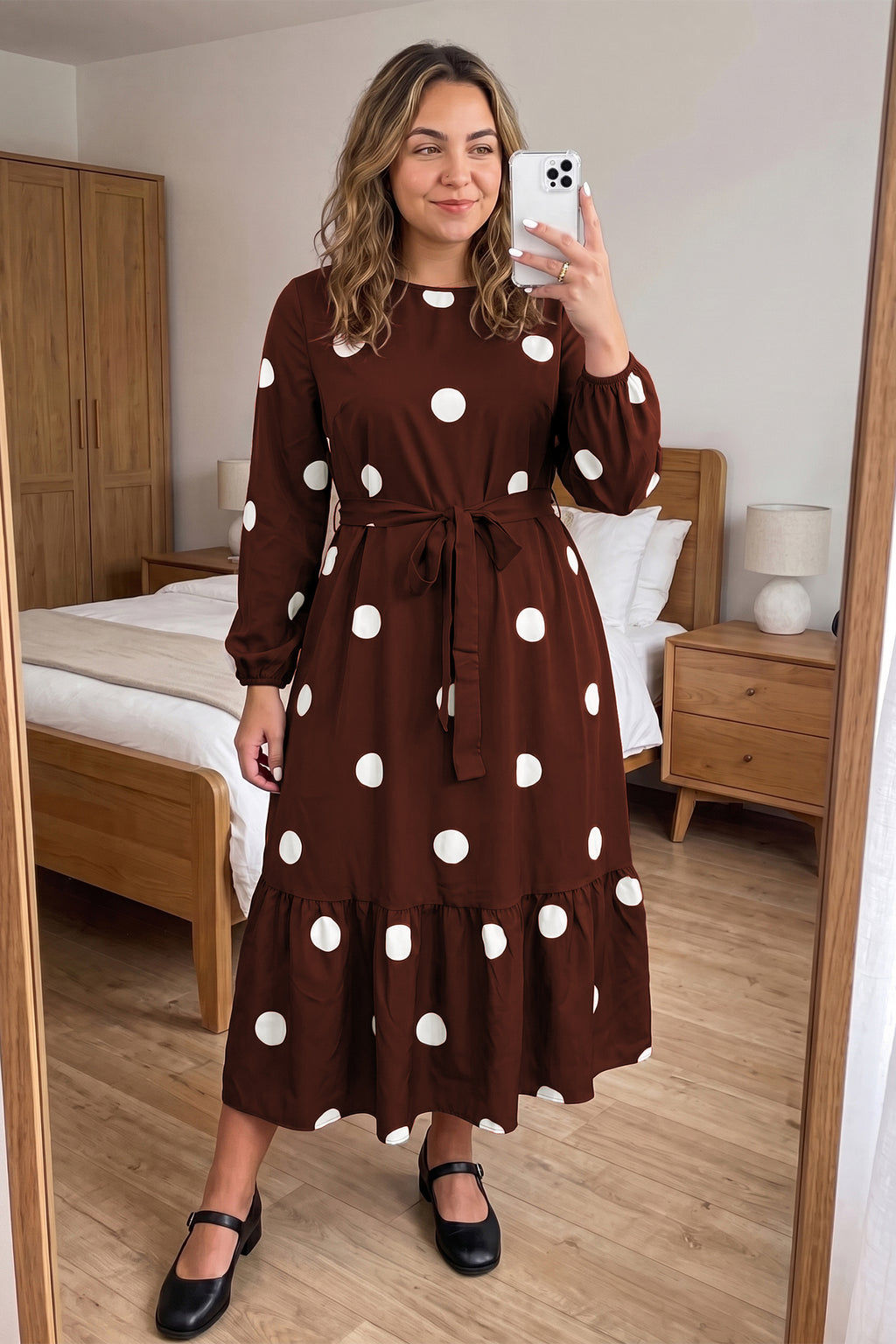 "Polka Dot & Ruffles" Plus Size Dress