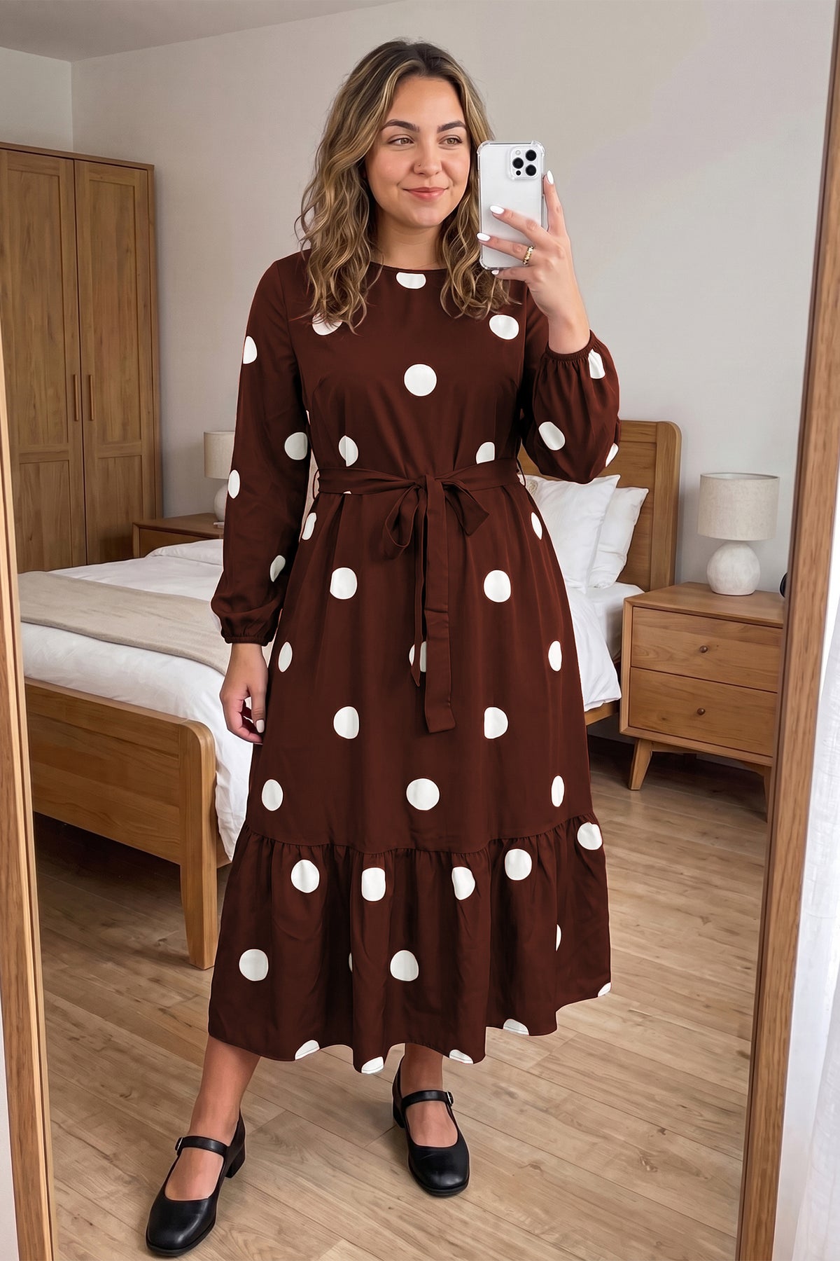 "Polka Dot & Ruffles" Plus Size Dress
