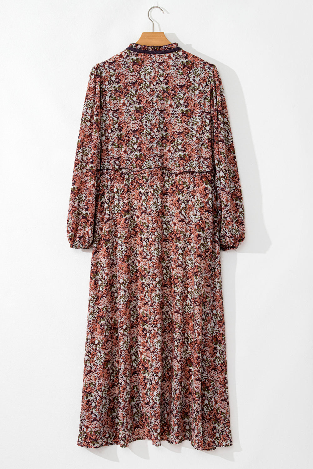 "Beauty in Brown" Floral Frilled Dress