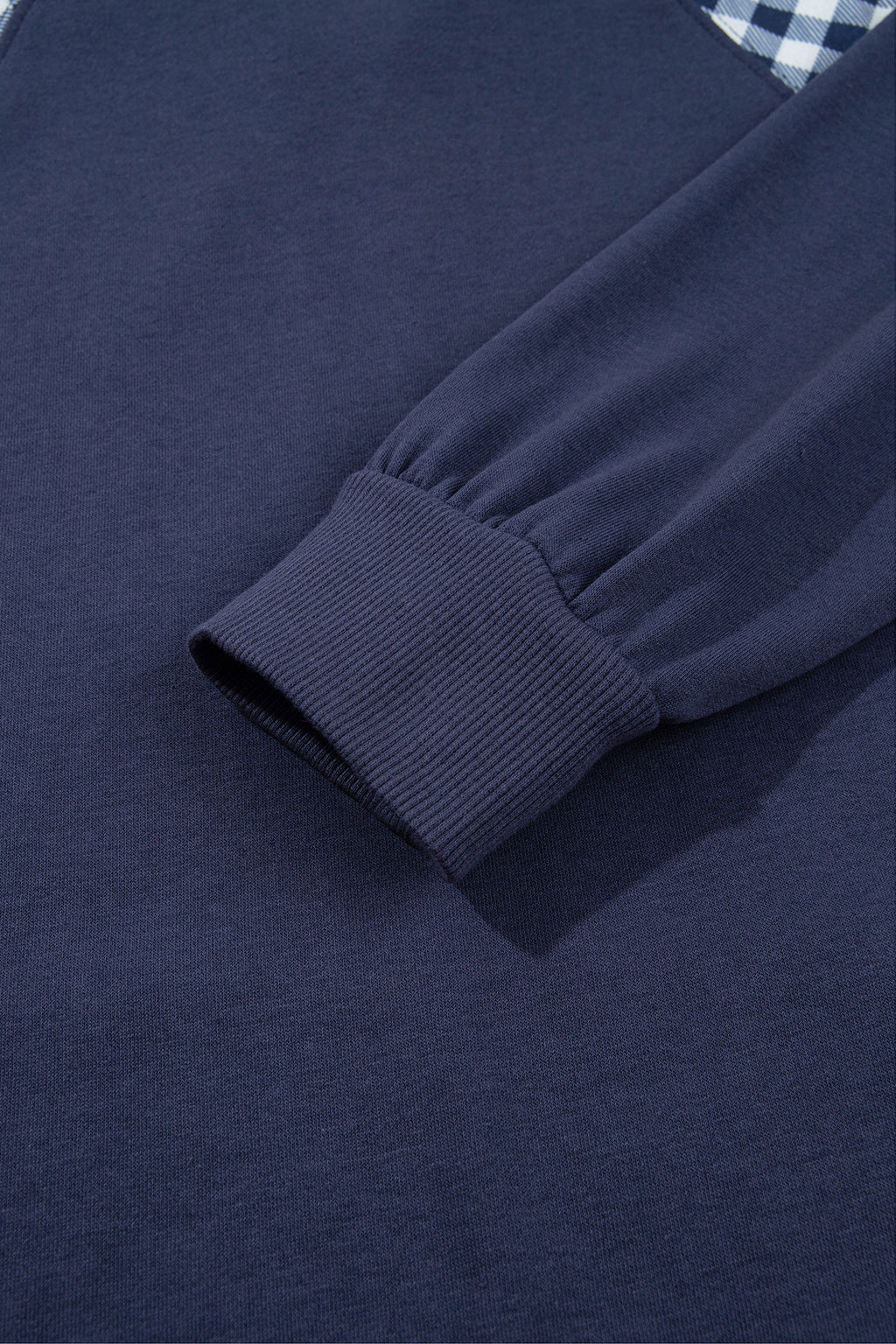 Patchwork Plaid Pocket Quarter Zip Pullover