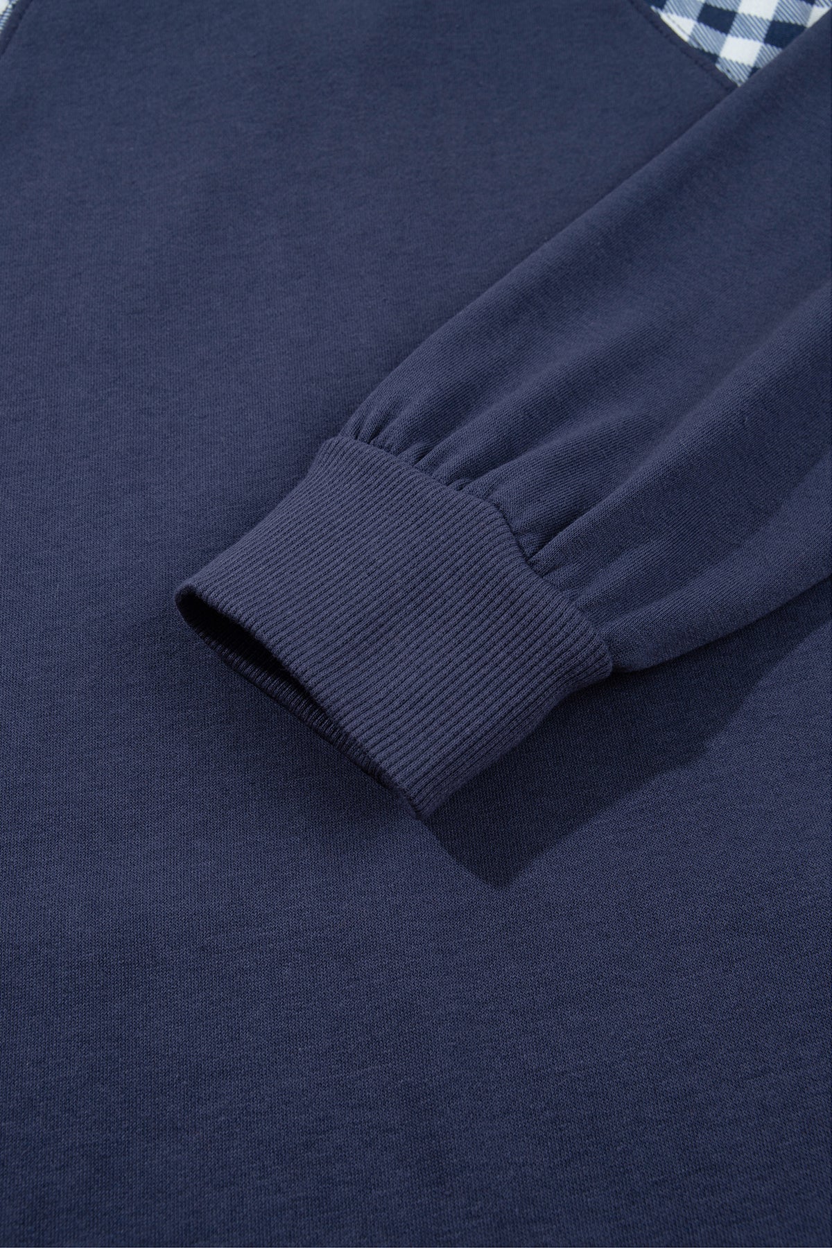 Patchwork Plaid Pocket Quarter Zip Pullover