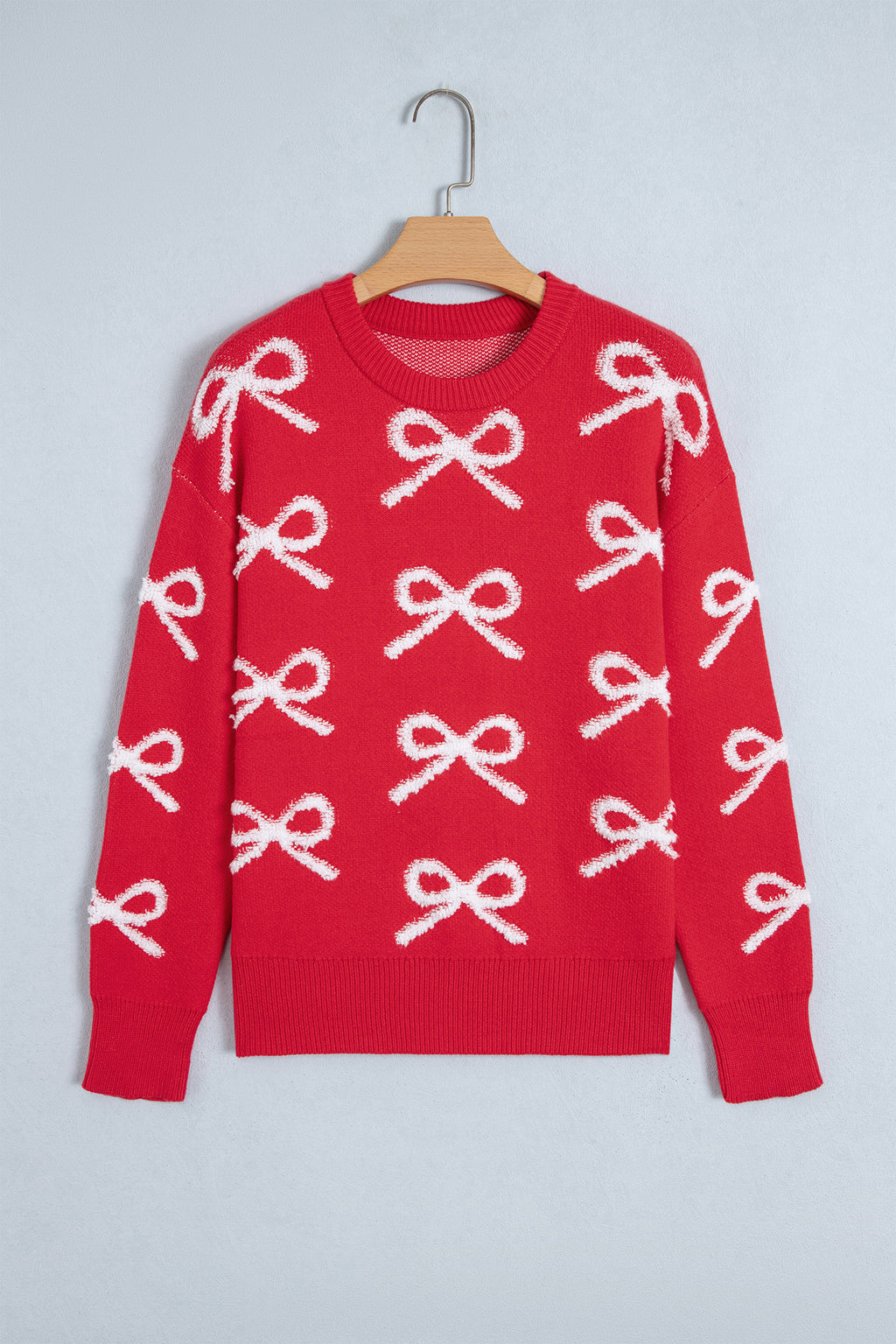 "Red All Over" Bow Sweater