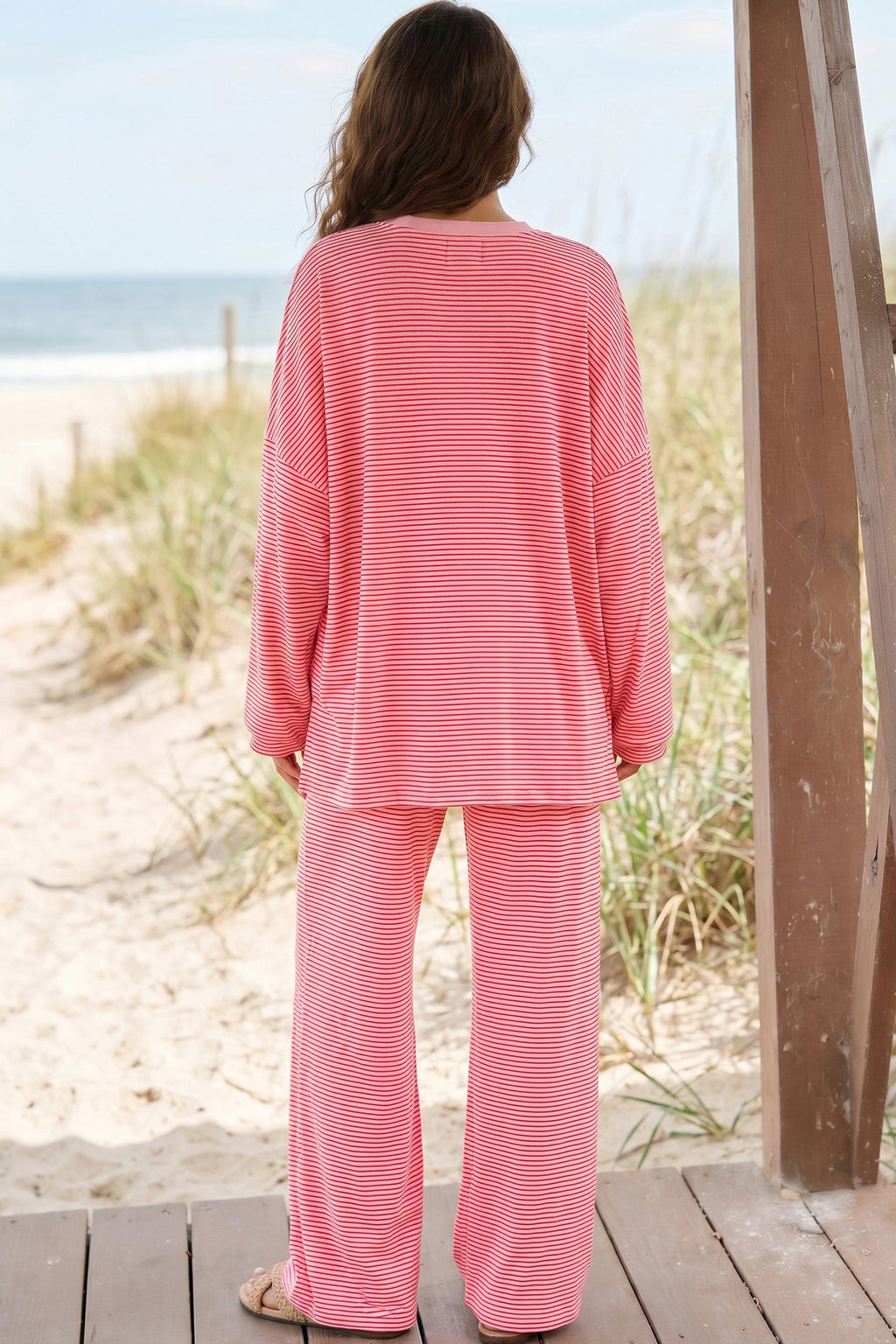 "Sleek and Striped" Long Sleeve & Pant Set