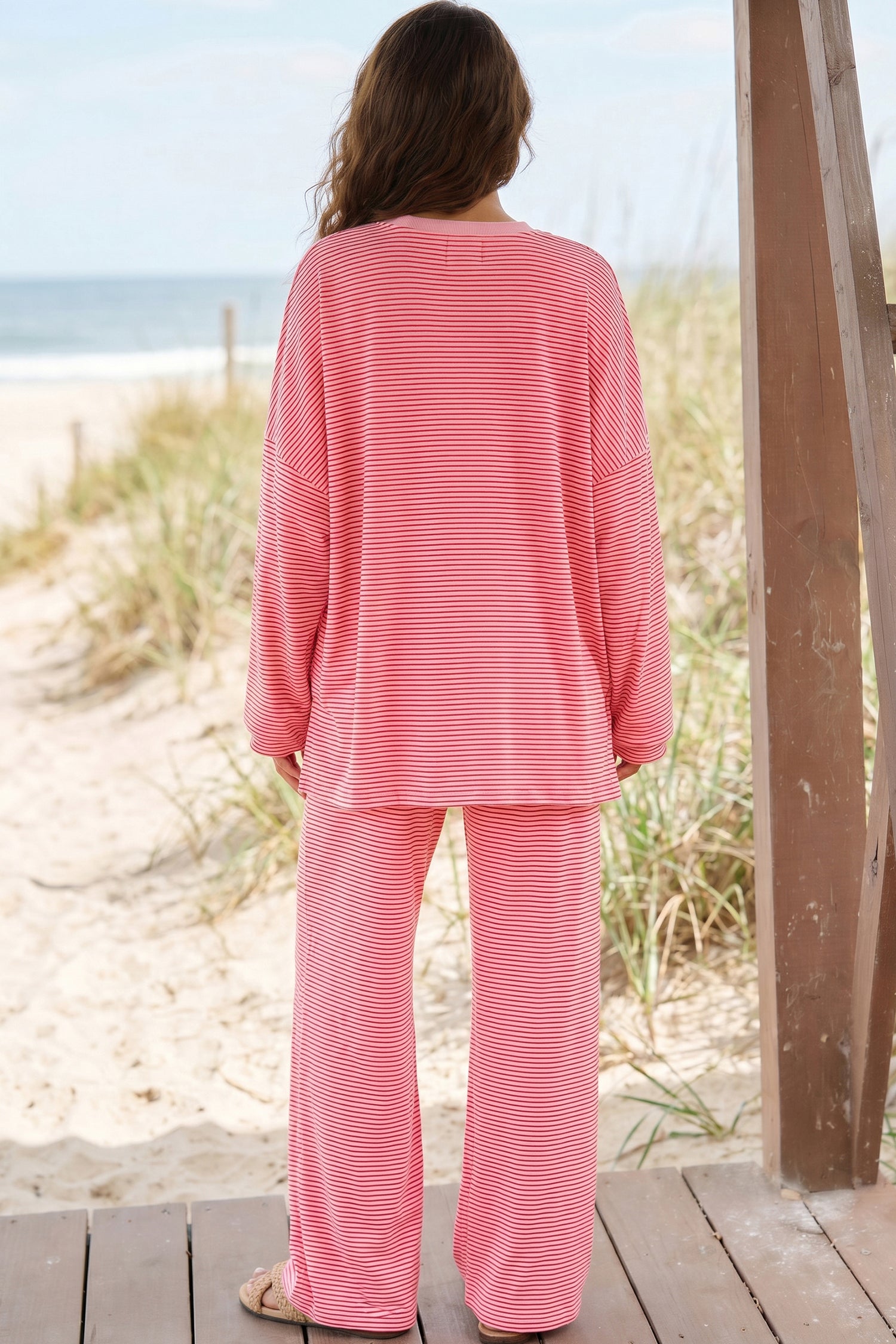 "Sleek and Striped" Long Sleeve & Pant Set