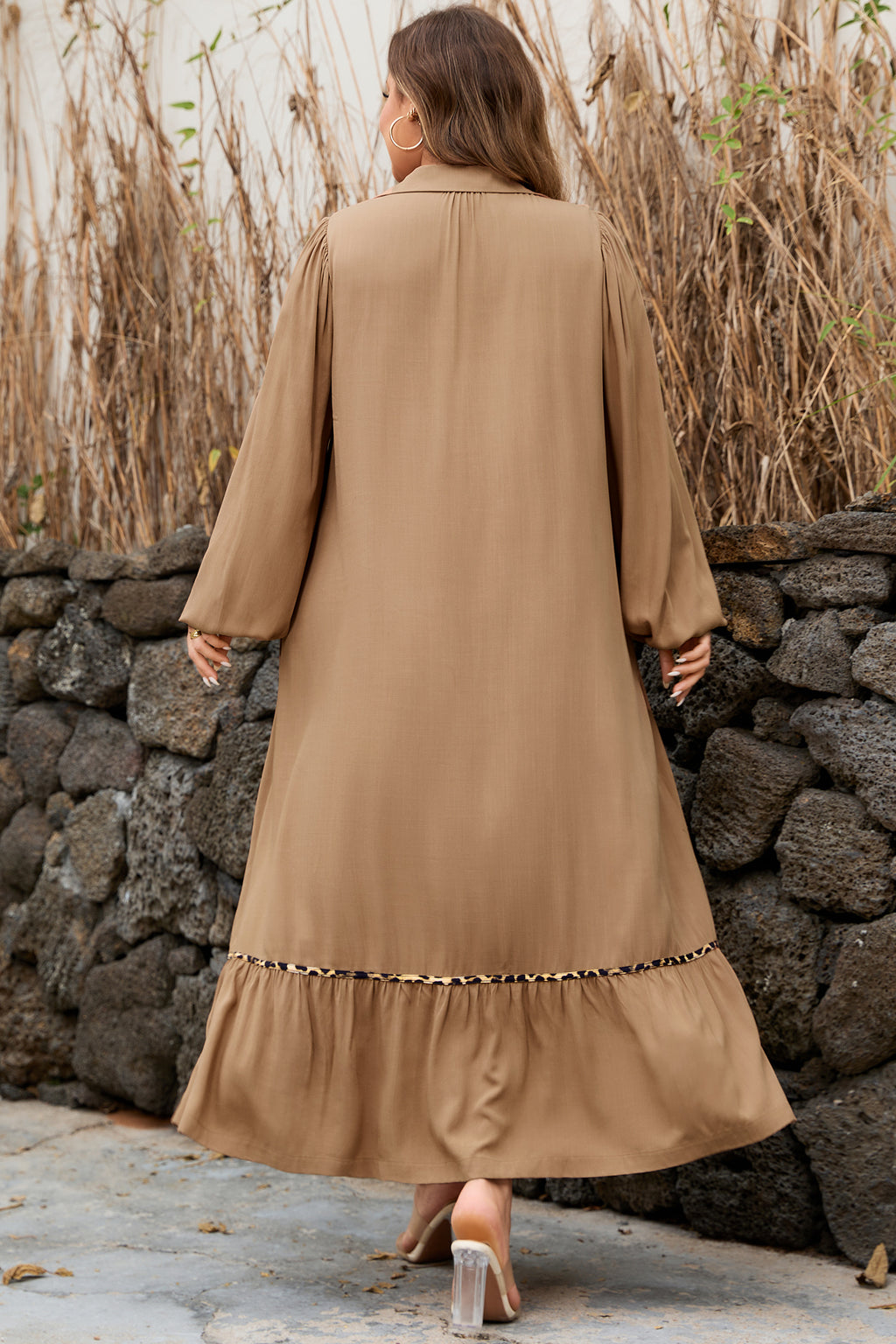 "Chestnut & Cute" Leopard Plus Size Dress
