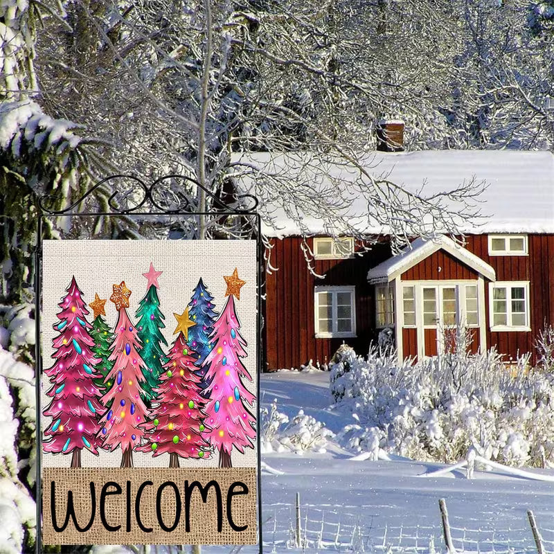 "Oh Pink Christmas Tree!" Garden Flag