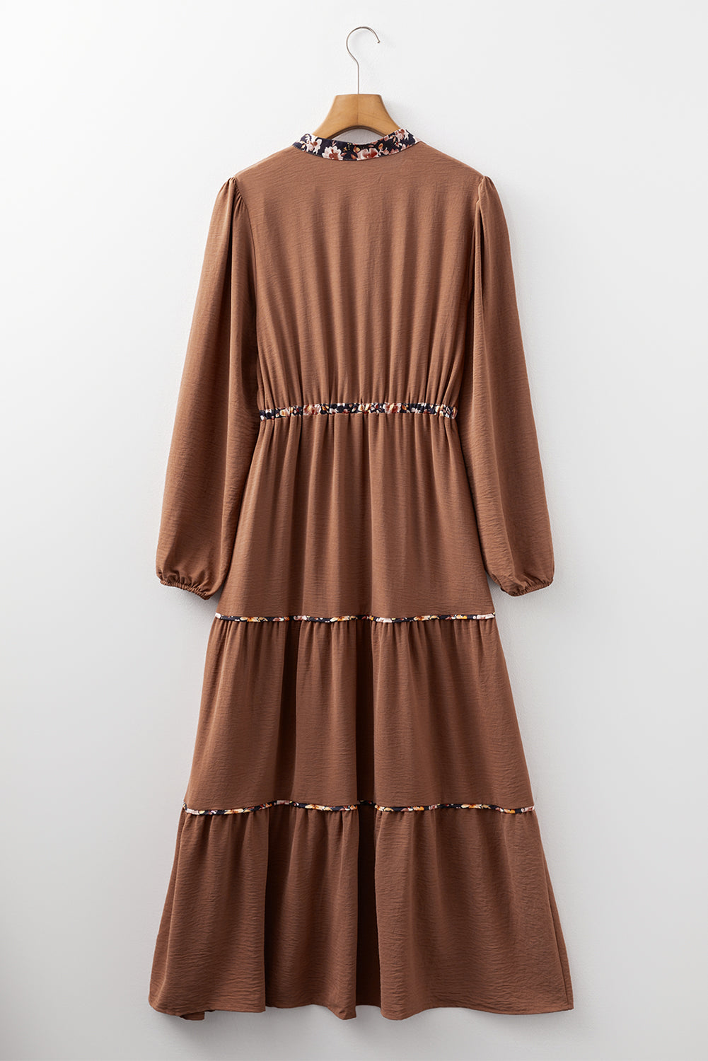 "Cheerful In Chestnut" Long Sleeve Maxi Dress