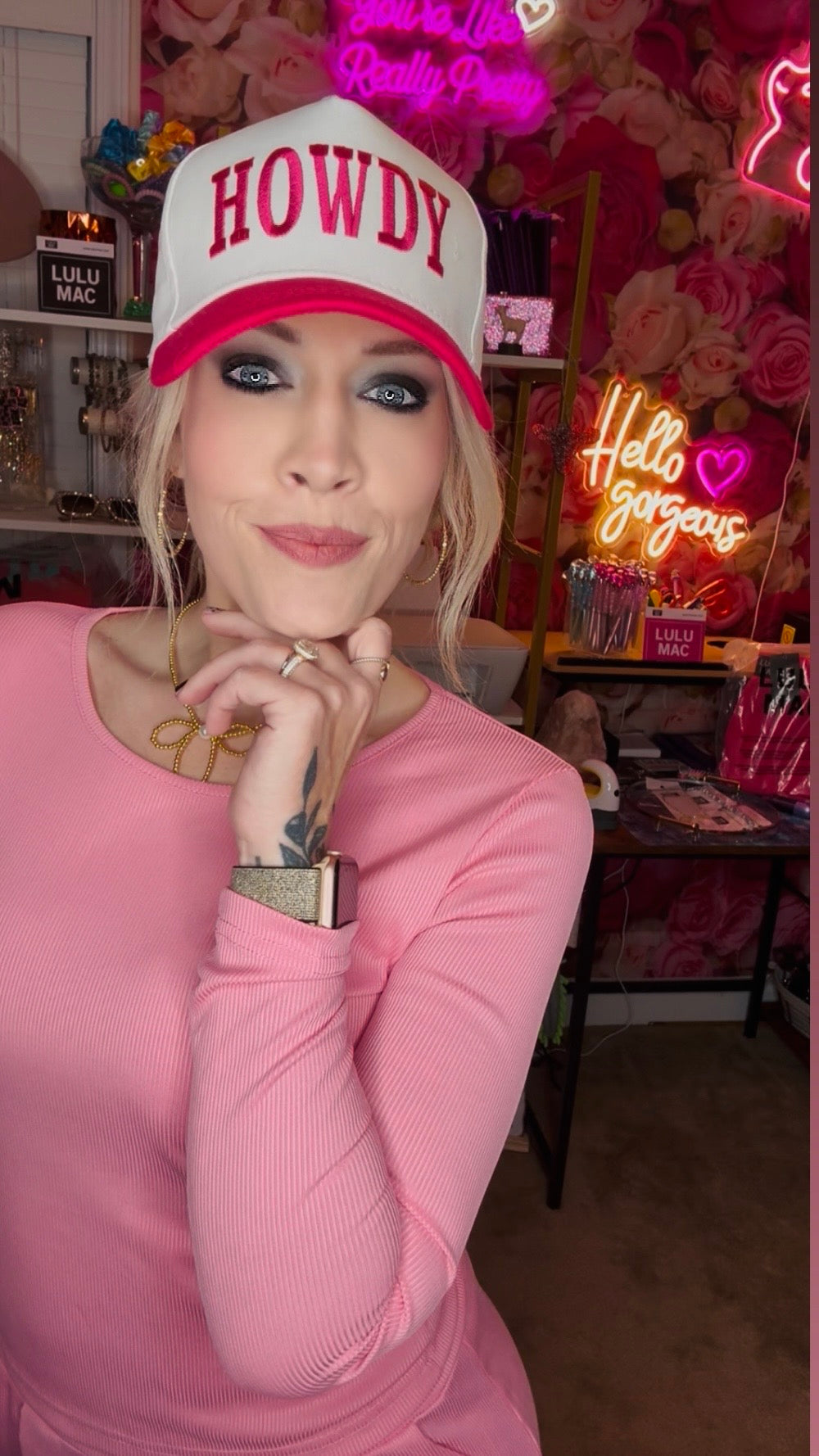 Hot Pink Darlin Trucker Hat