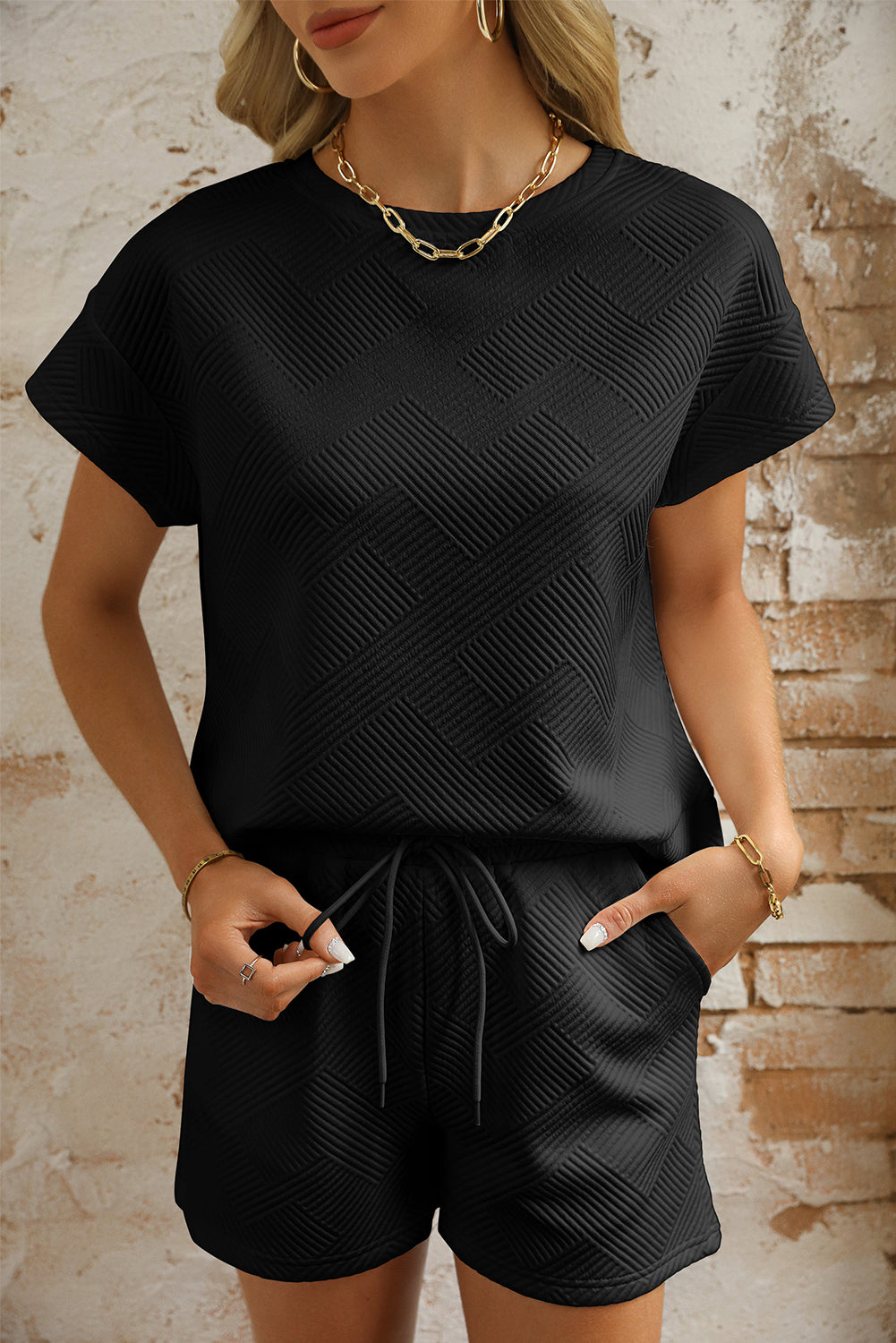 "Totally Textured" Top & Shorts Set