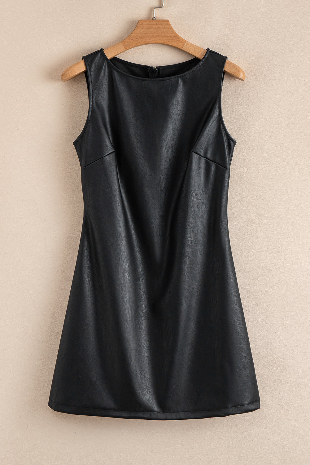 "Concert Chic" Black Faux Leather Dress