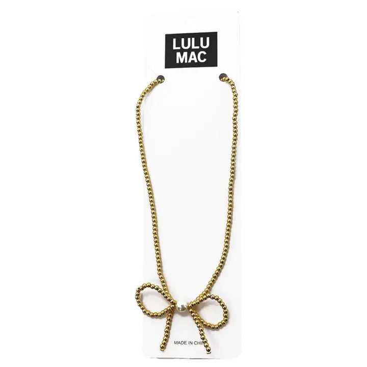 LuLu Mac Gold Bow Necklace