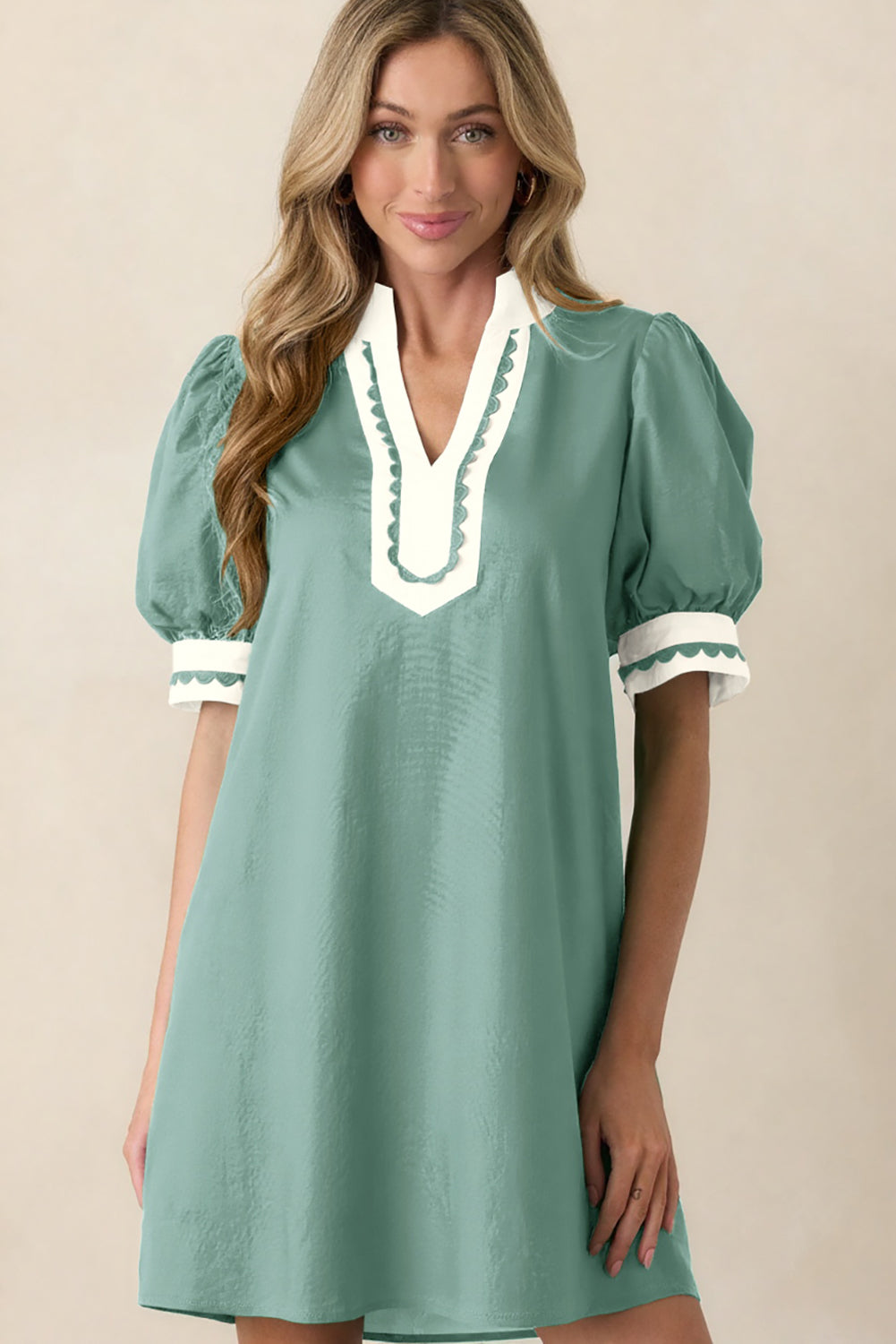"Polished & Playful" Puff Sleeve Dress