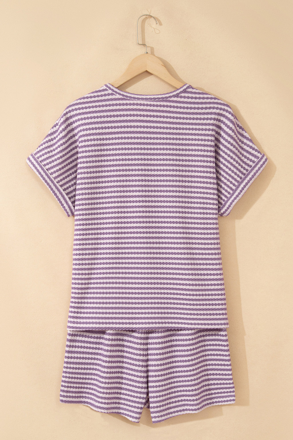 “Seeing Stripes” Textured Knit Short Set