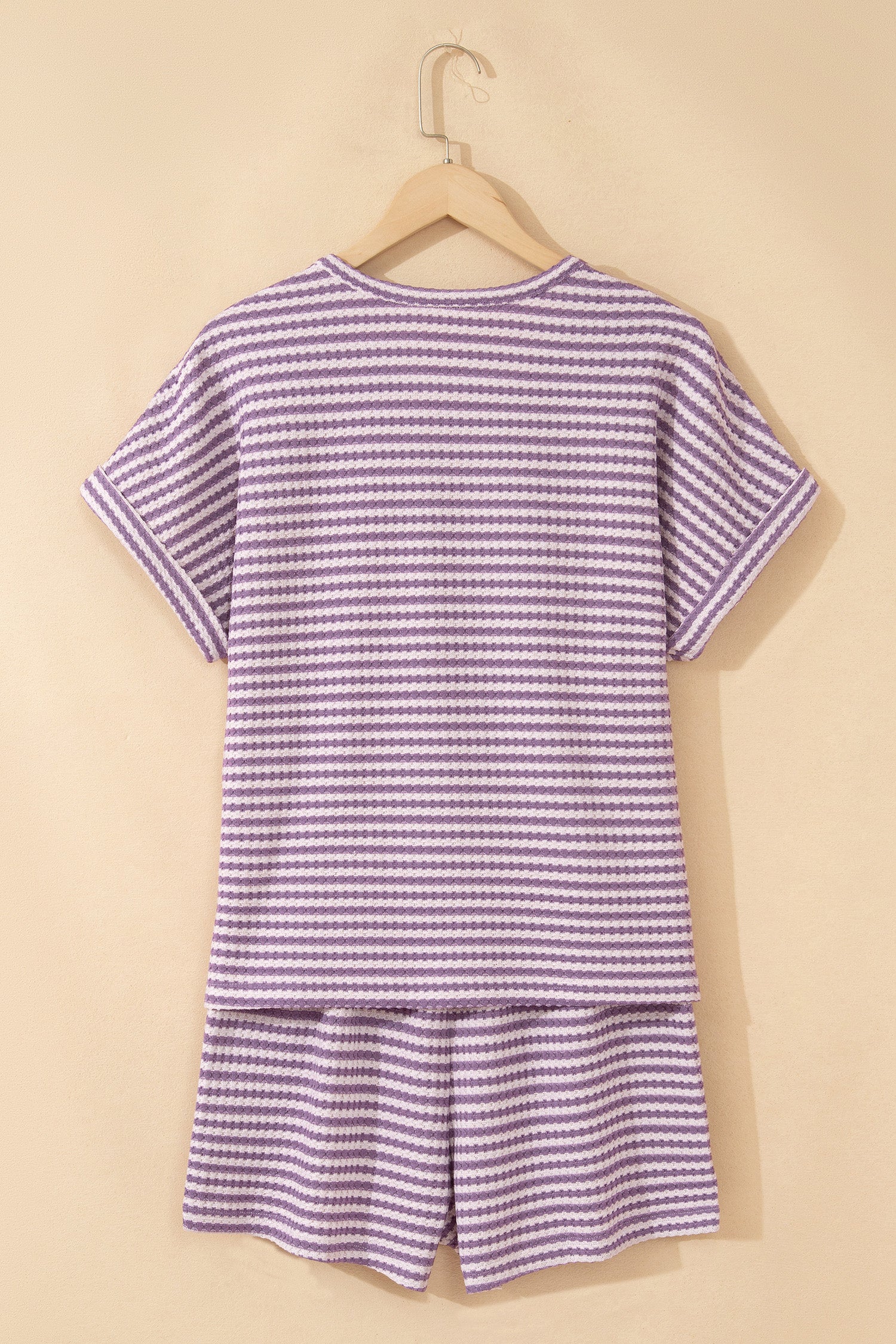 “Seeing Stripes” Textured Knit Short Set