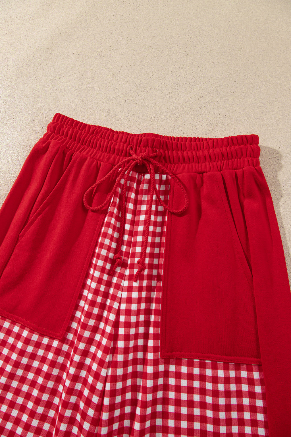 Color Block Plaid Patchwork Long Sleeve Pullover Pant Set