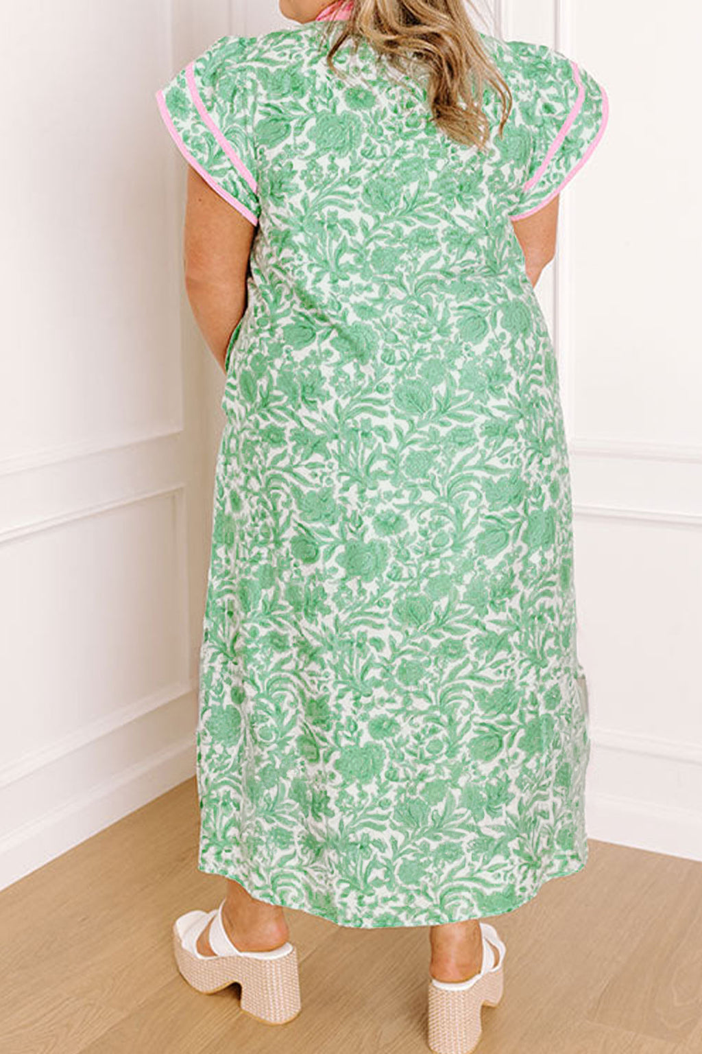 "Gleeful In Green" Plus Size Maxi Dress