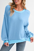 Twisted Ribbed Long Sleeve Top
