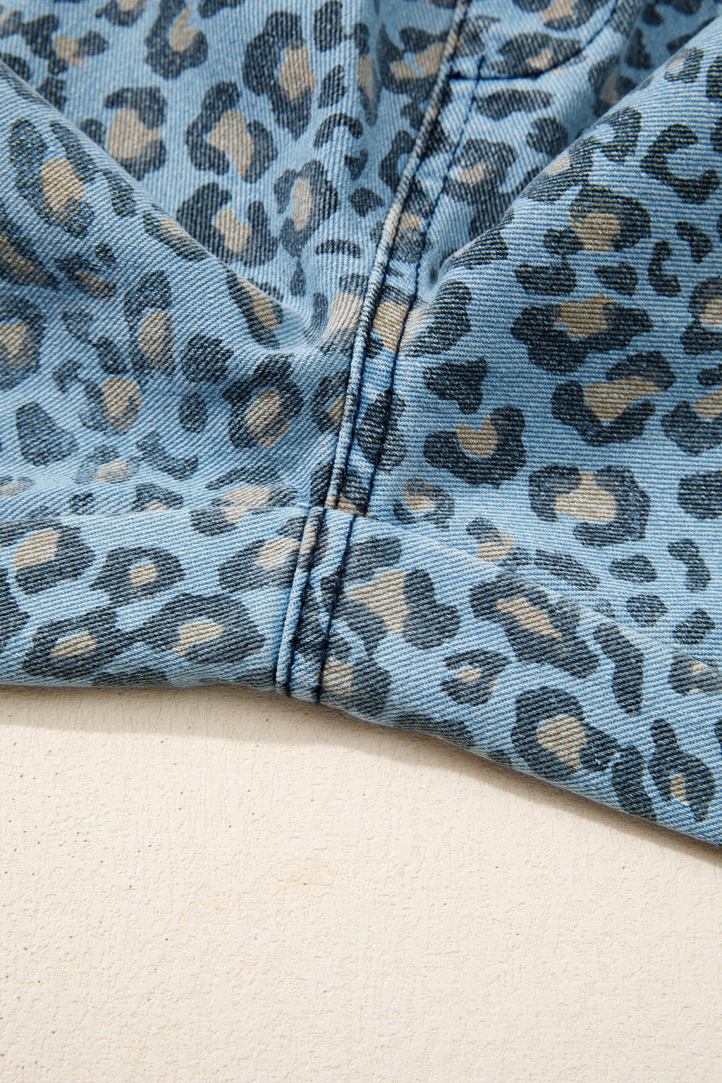 Blue Leopard Wide Leg Jeans