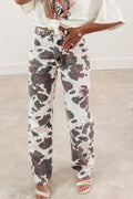 Cow Print Pocketed Jeans