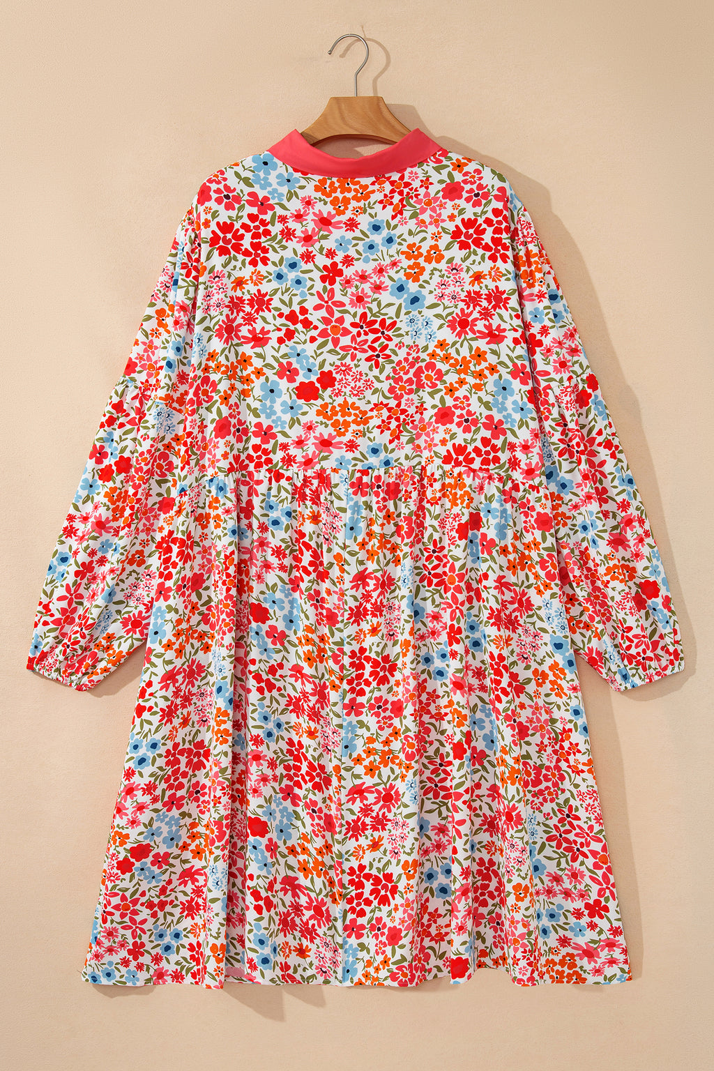"Floral or Leopard" Print Plus Size Puff Dress
