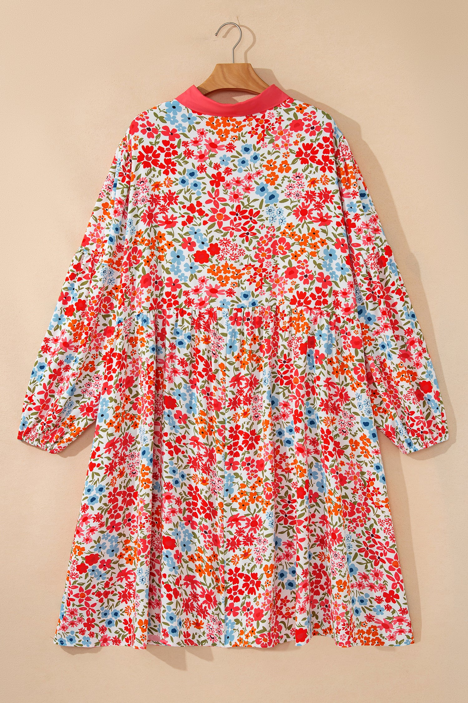 "Floral or Leopard" Print Plus Size Puff Dress