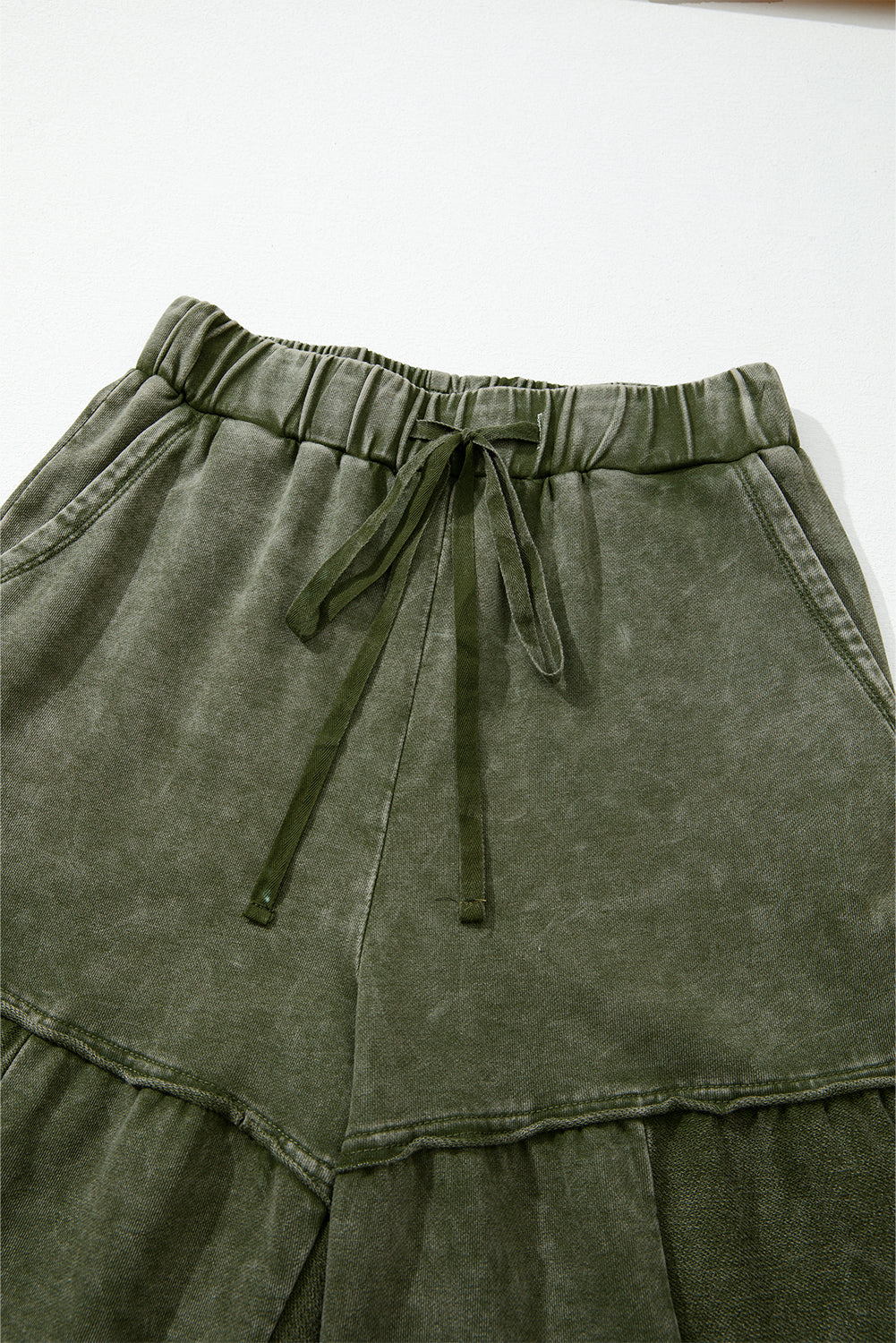 Boho Vineyard Green Mineral Wash Wide Leg Pants