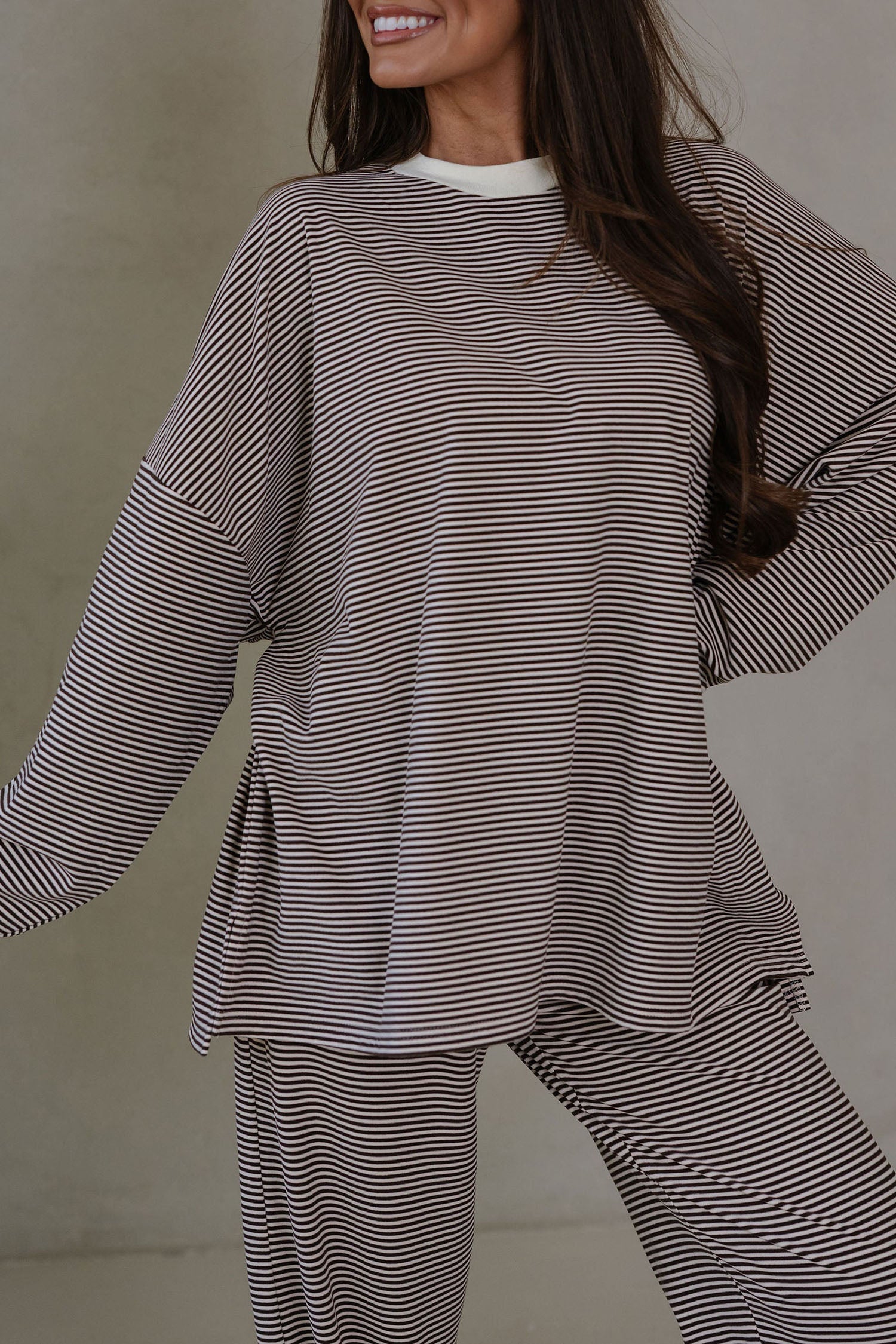 "Sleek and Striped" Long Sleeve & Pant Set
