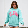 Lulu Mac Mint/Hot Pink Logo Sweatshirt