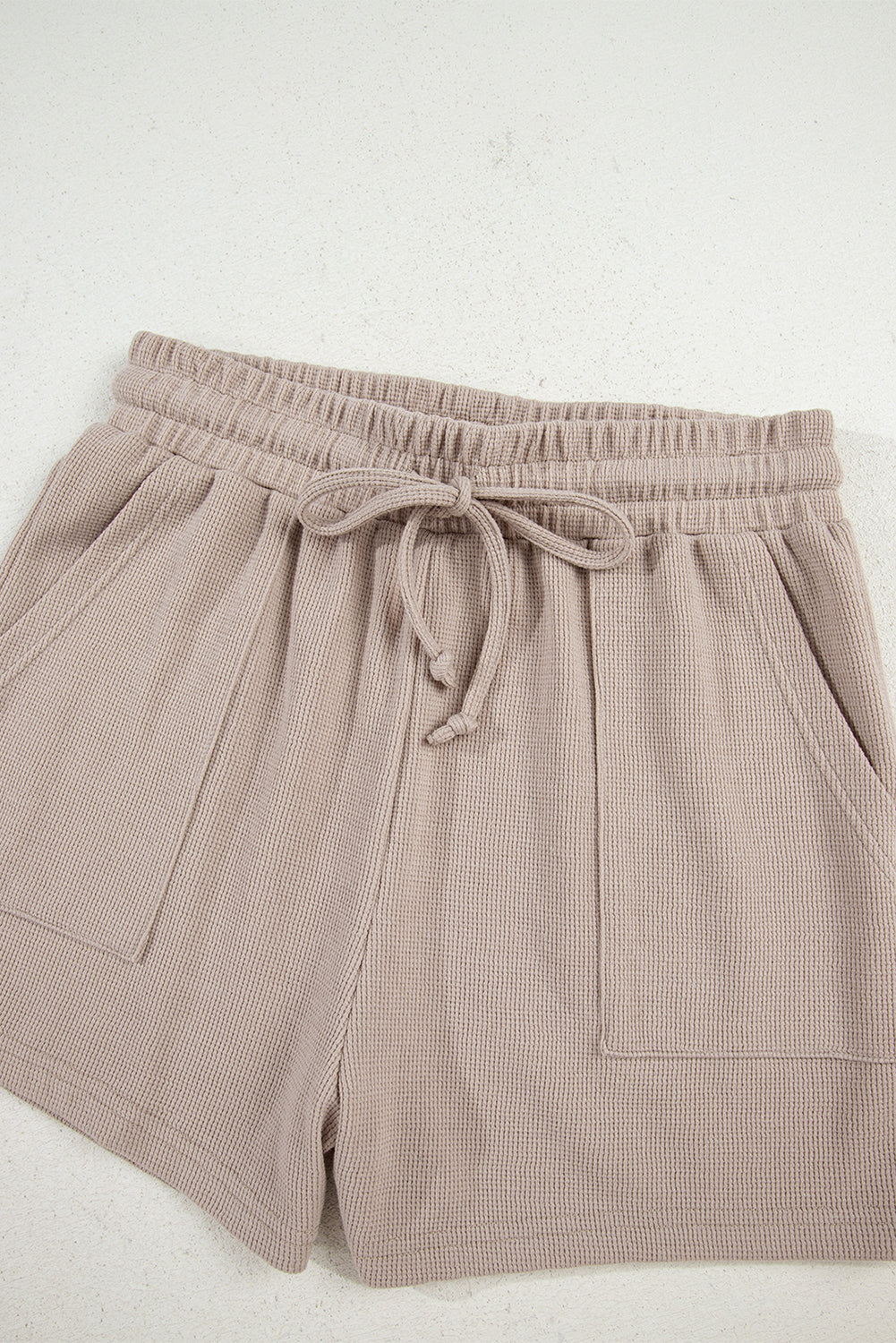 "Neat In Neutral" Colorblock Patchwork Tee & Shorts Set