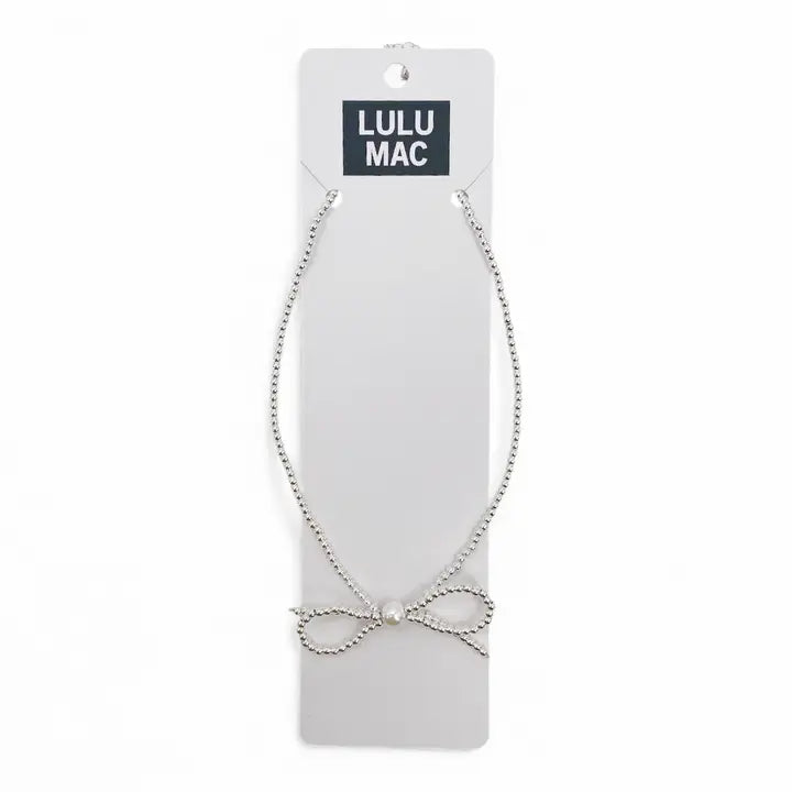 LuLu Mac Silver Bow Necklace