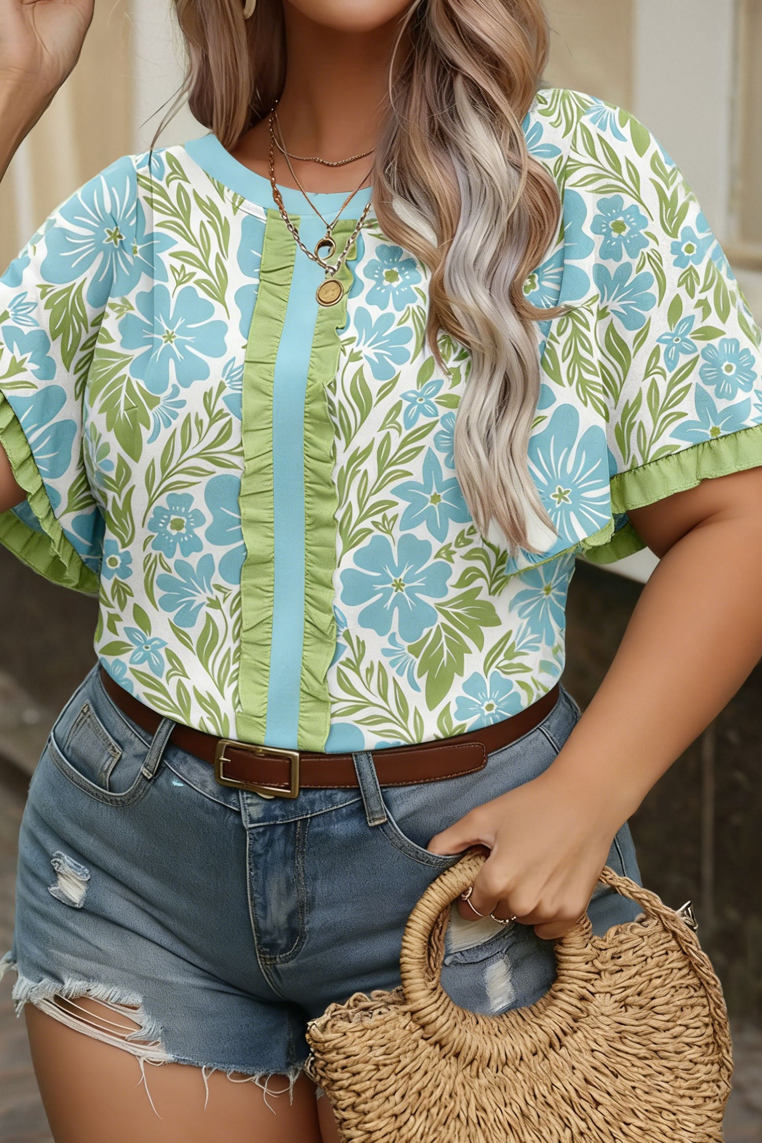 "Regal In Ruffles" Plus Size Top