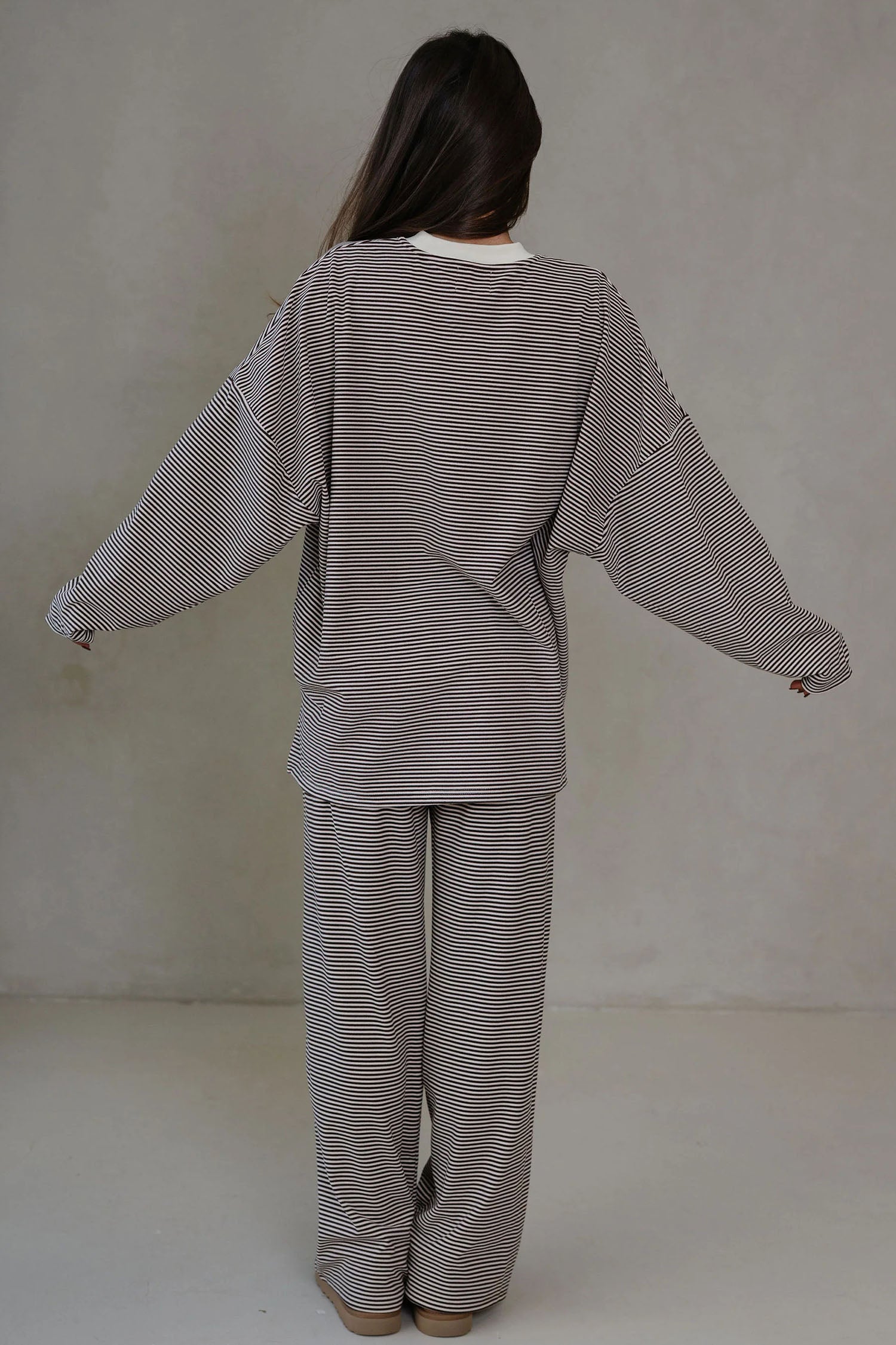 "Sleek and Striped" Long Sleeve & Pant Set