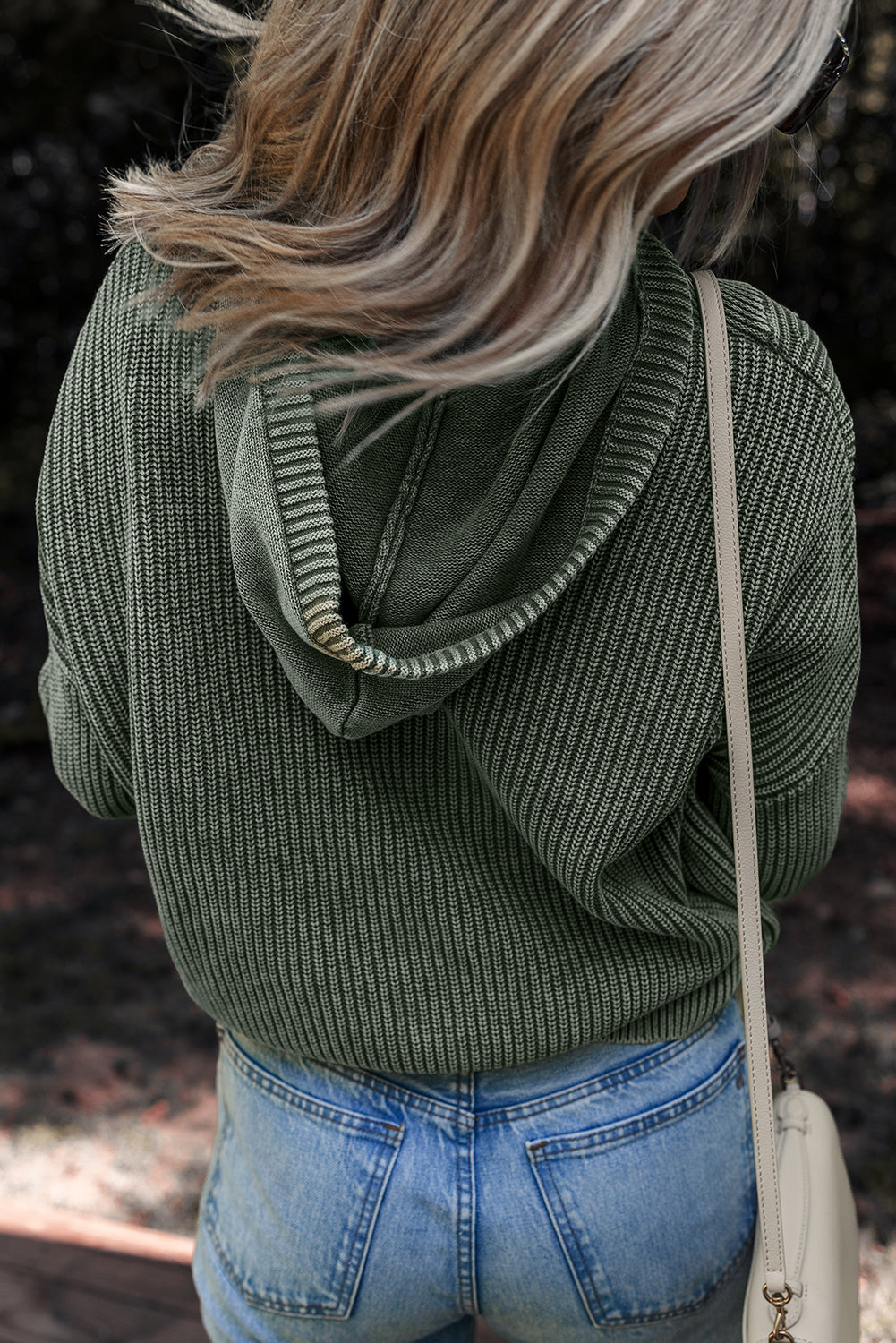 “Misty Green” Mineral Wash Hooded Sweater