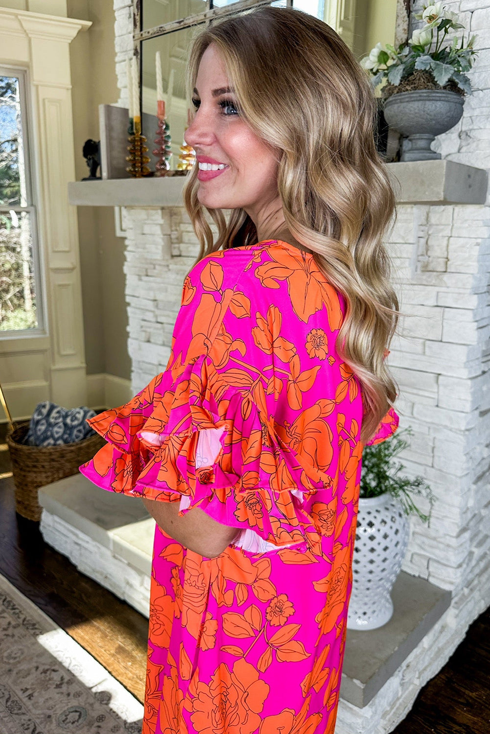 "Playful In Pink" Floral Dress