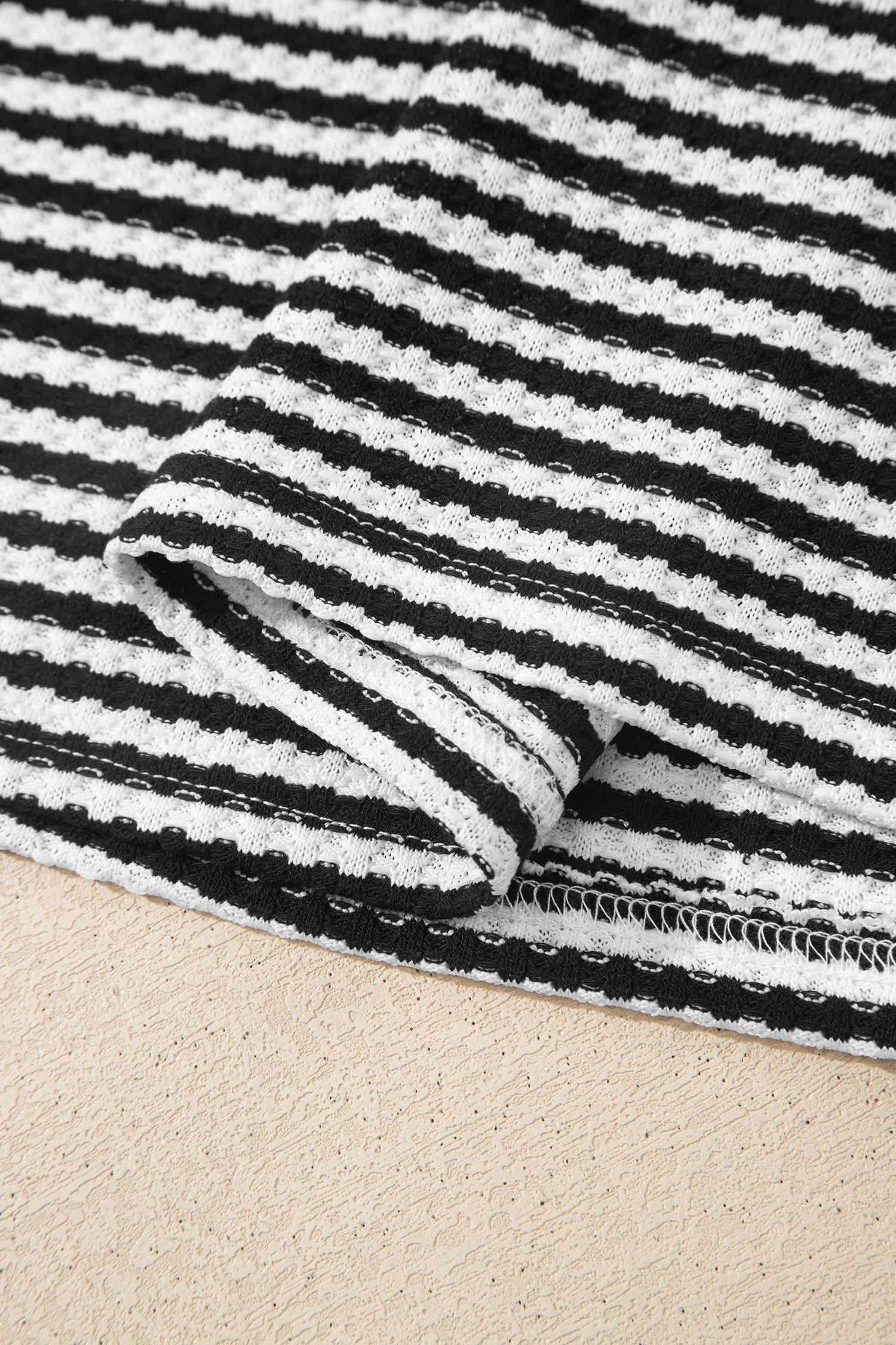“Seeing Stripes” Textured Knit Short Set
