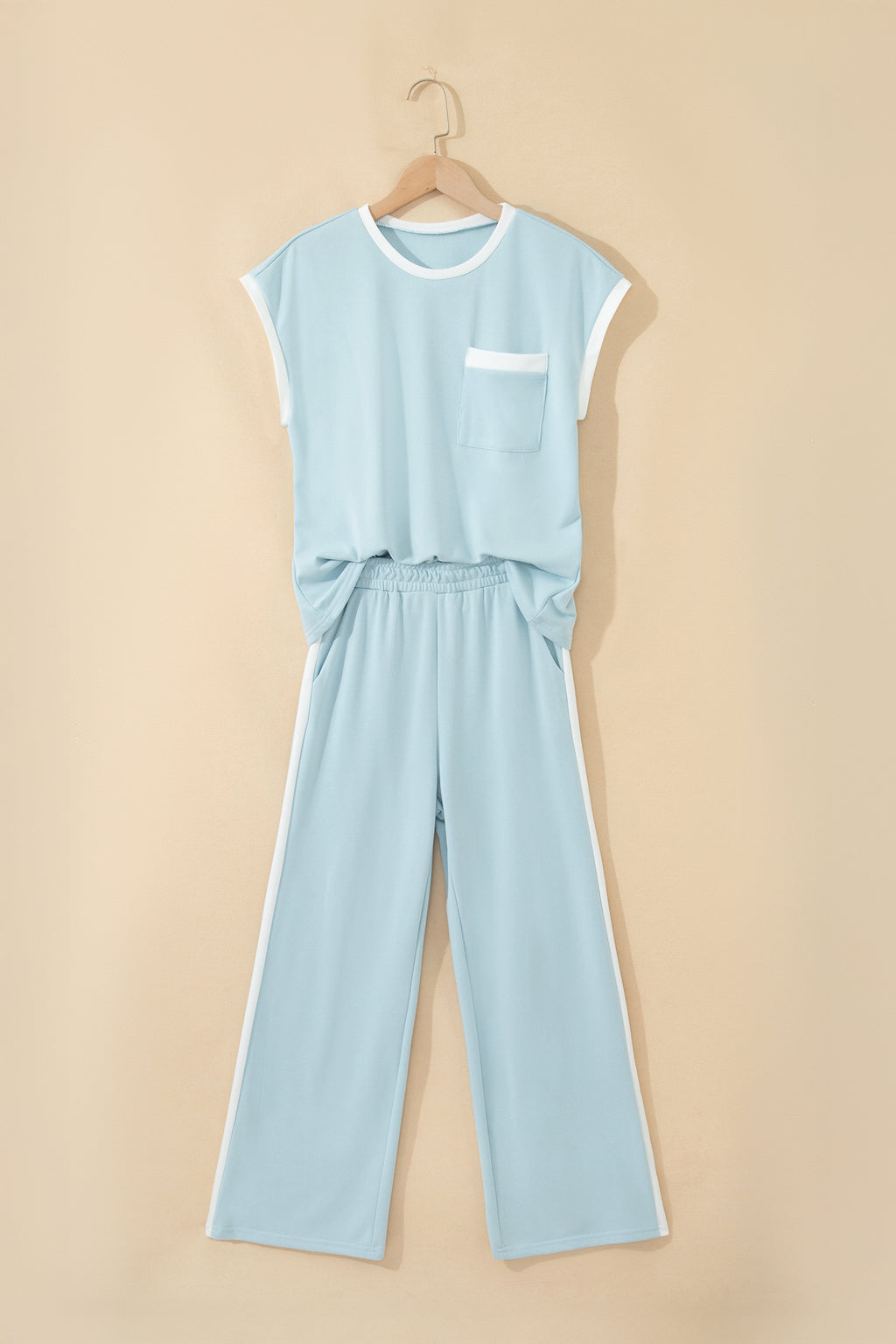 “Misty Blue” Tank Top & Wide Leg Pant Set