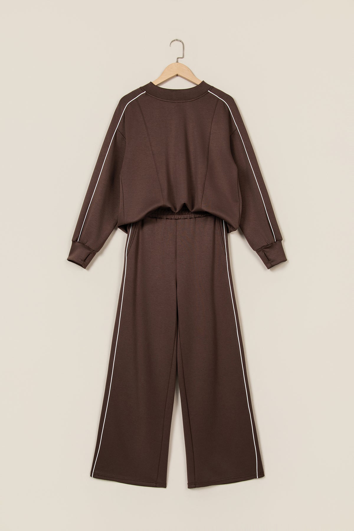 Coffee Mock Neck Pullover & Pant Set