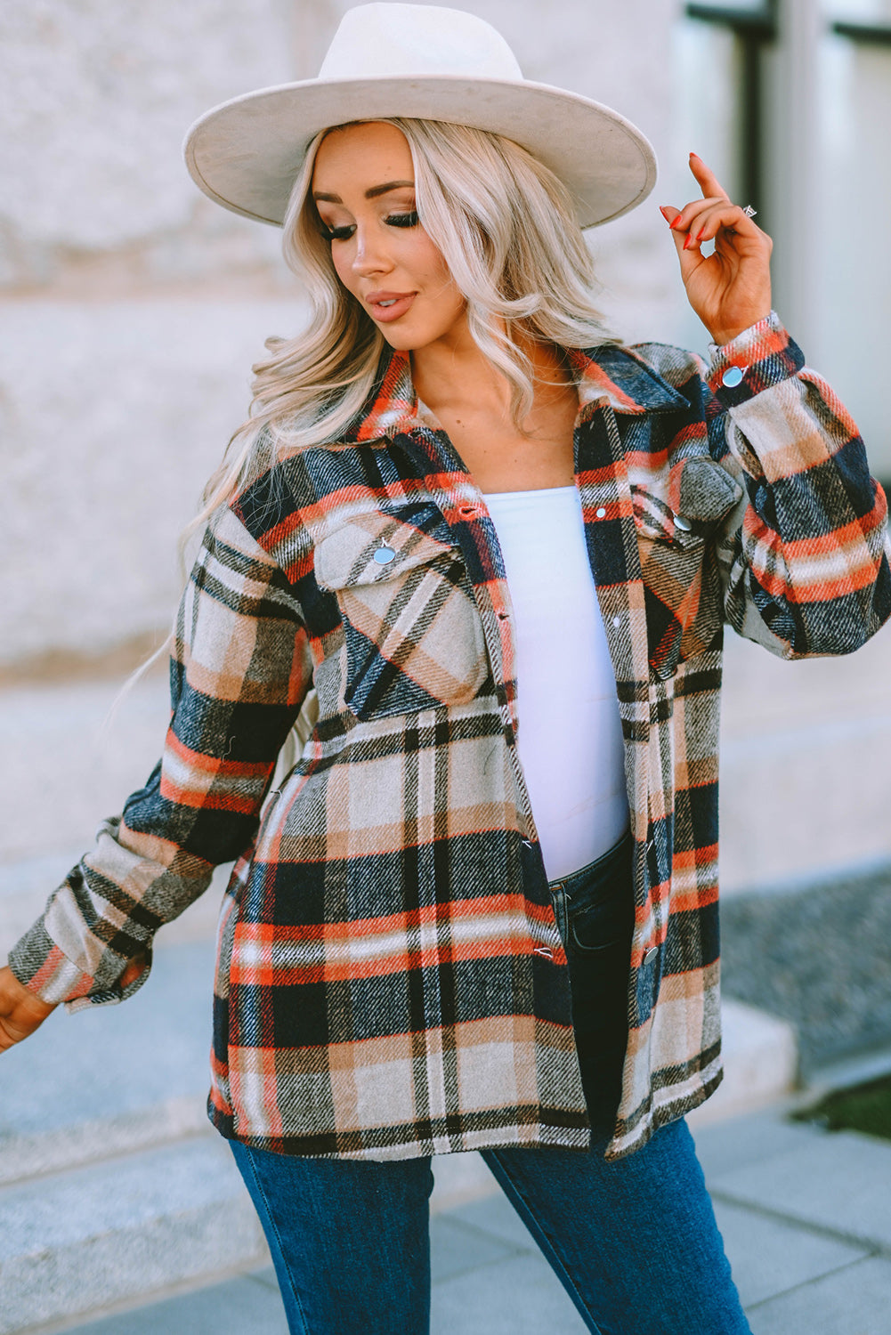 "Go for Geometric" Plaid Shacket