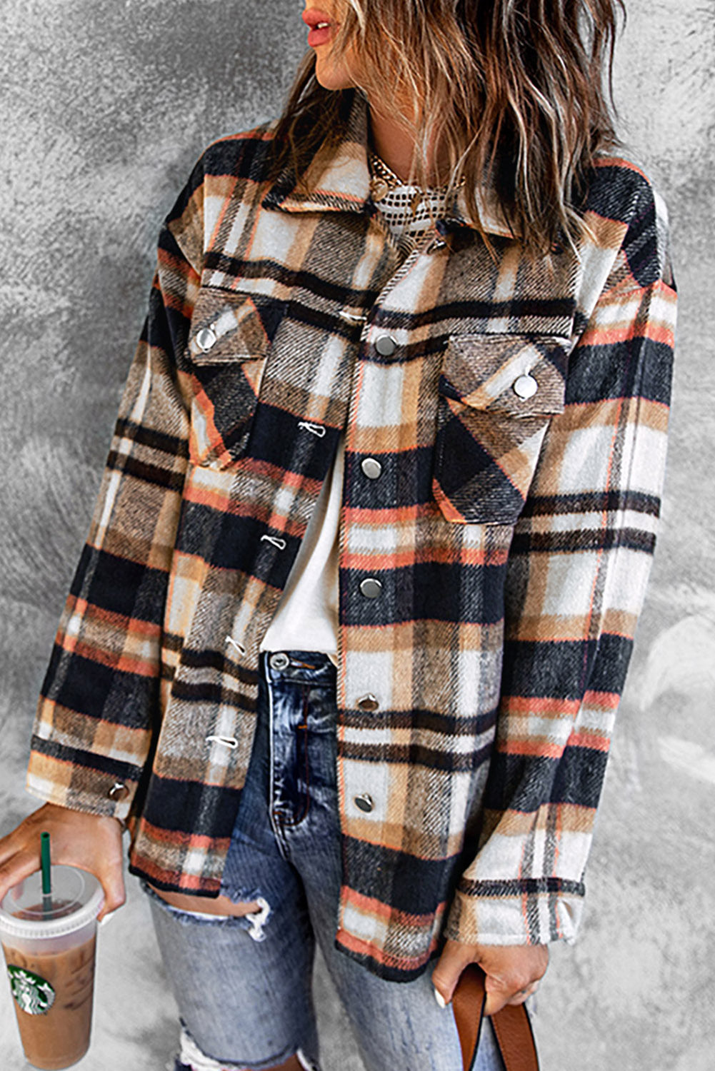 "Go for Geometric" Plaid Shacket