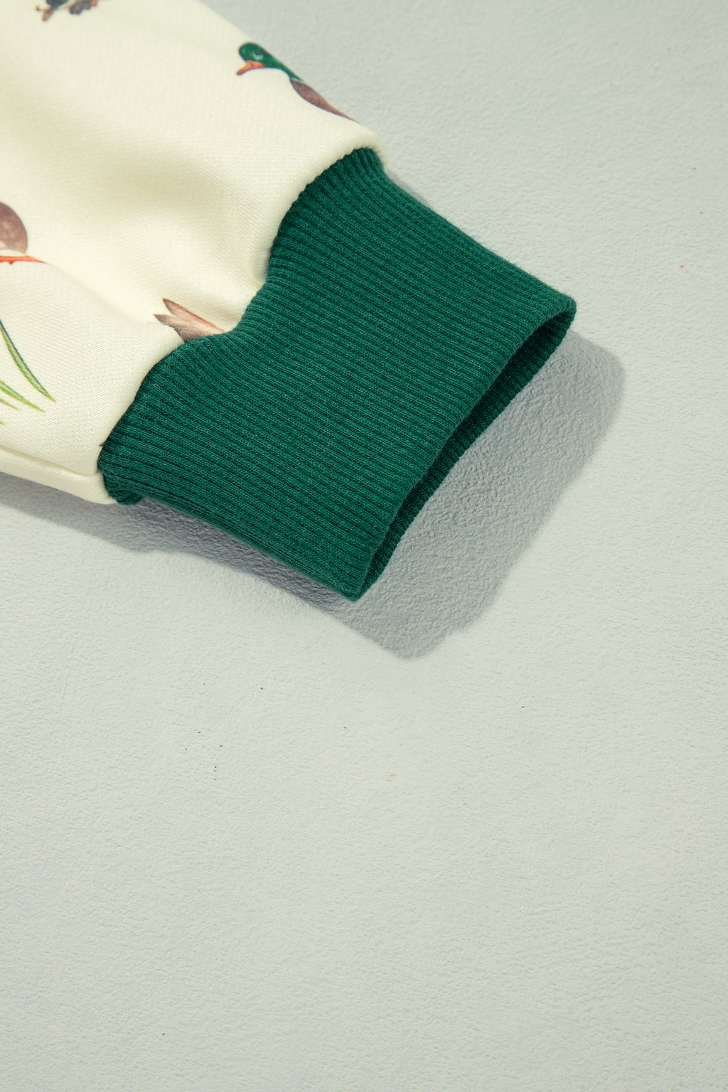 "Pretty Mallard" Patchwork High Neck Pullover