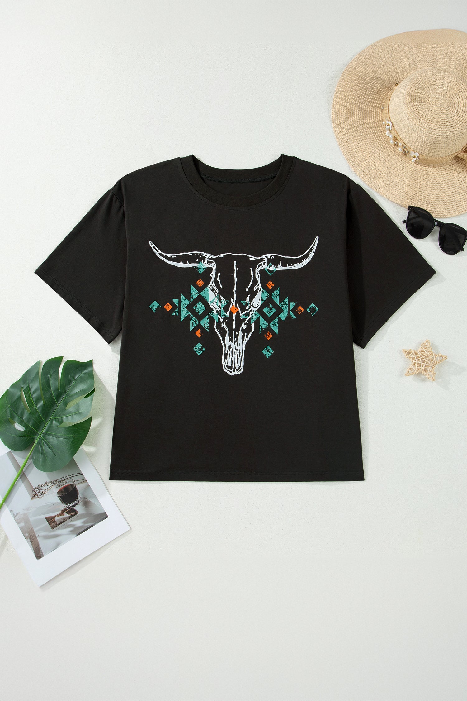 "Western Skull" Plus Size T Shirt