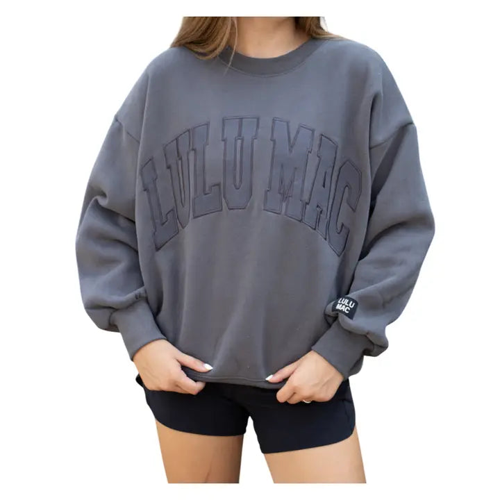 Lulu Mac Sweatshirt Monochrome Dark Grey - Logo