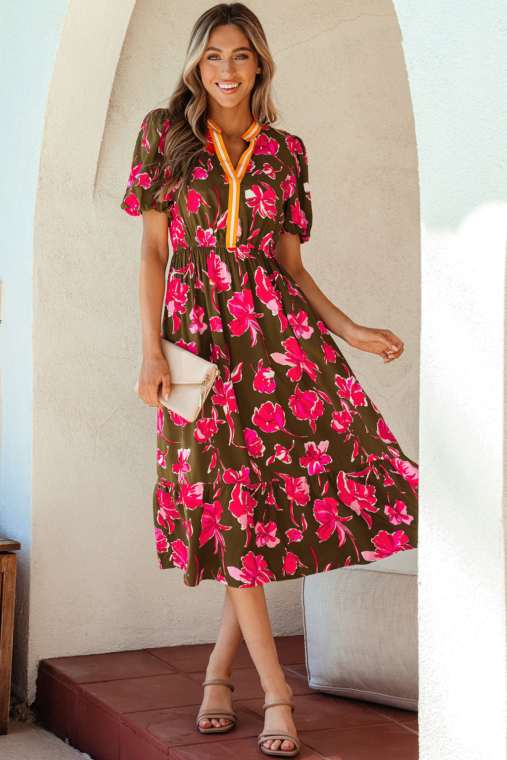 "Olive In Floral" Maxi Dress
